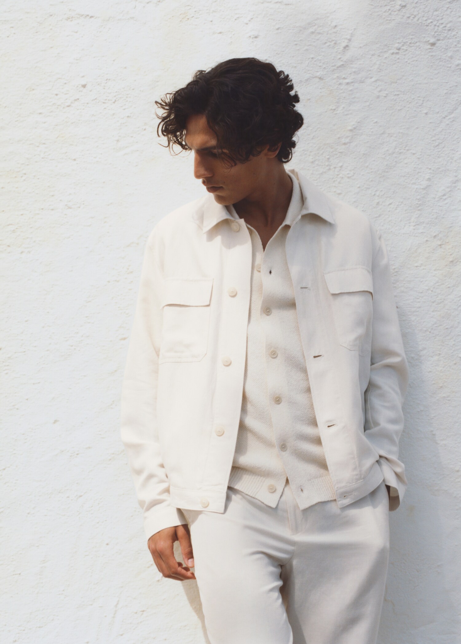 Bowling-style overshirt in a linen blend - Details of the article 5