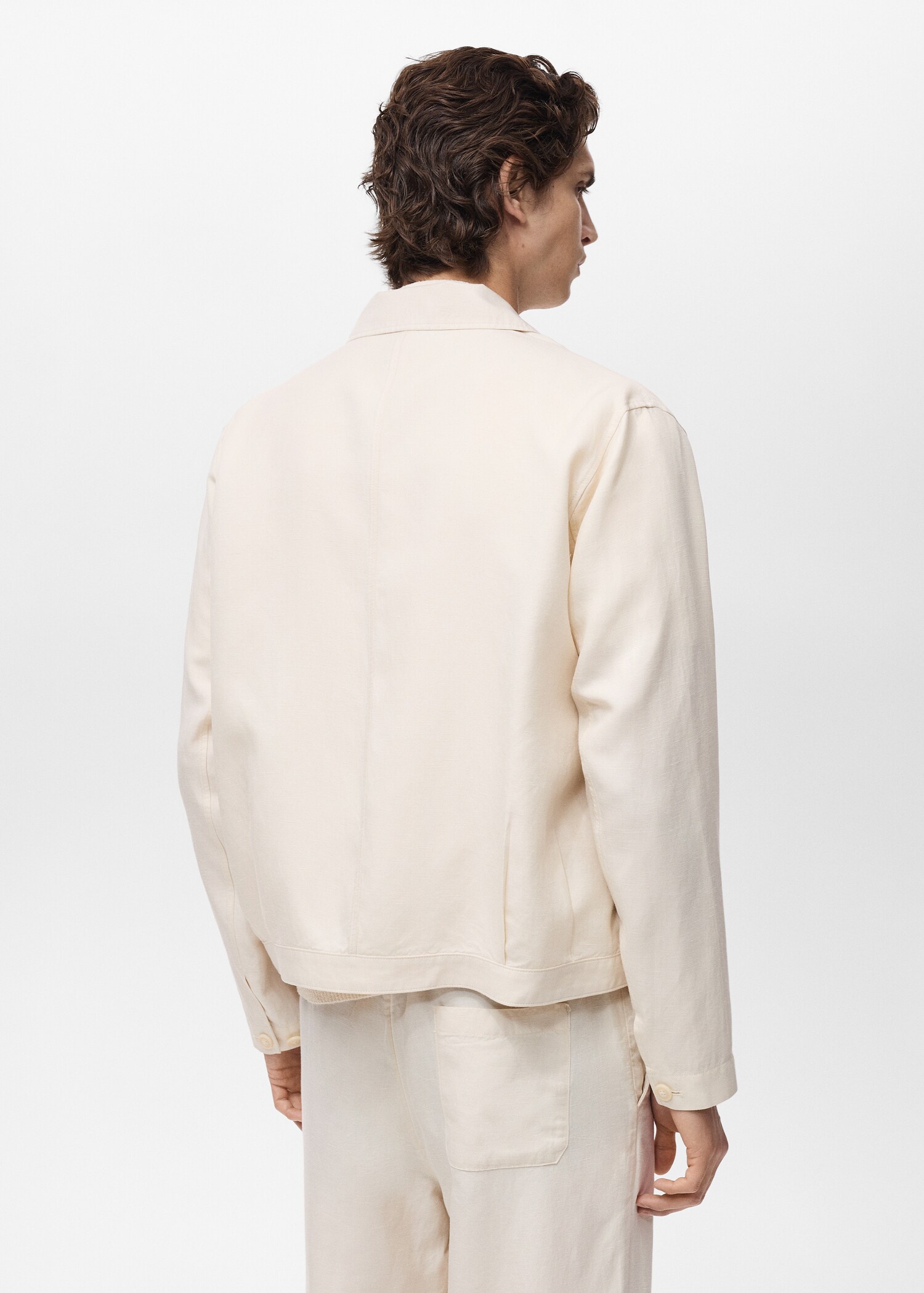 Bowling-style overshirt in a linen blend - Reverse of the article
