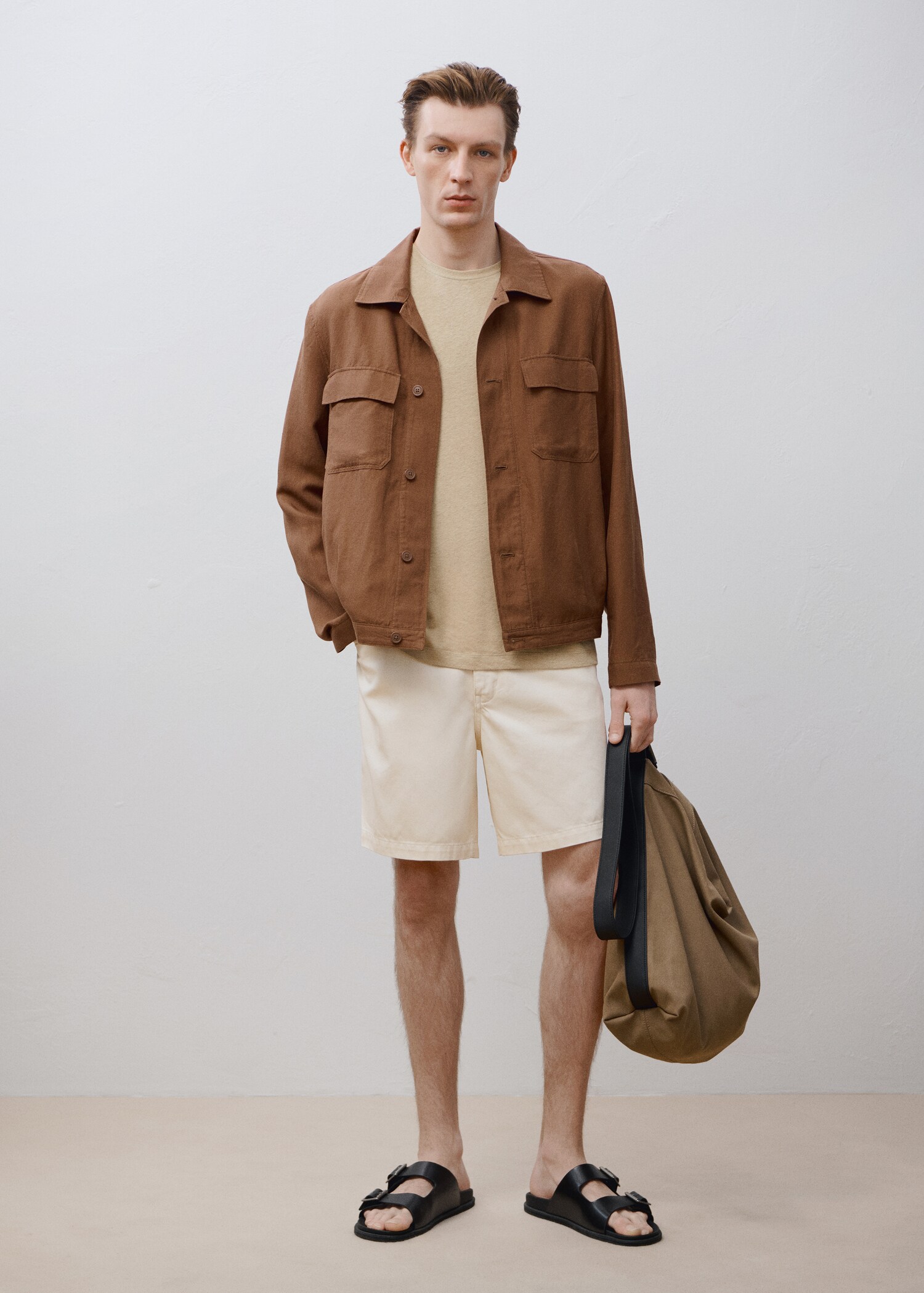Bowling-style overshirt in a linen blend - Details of the article 5