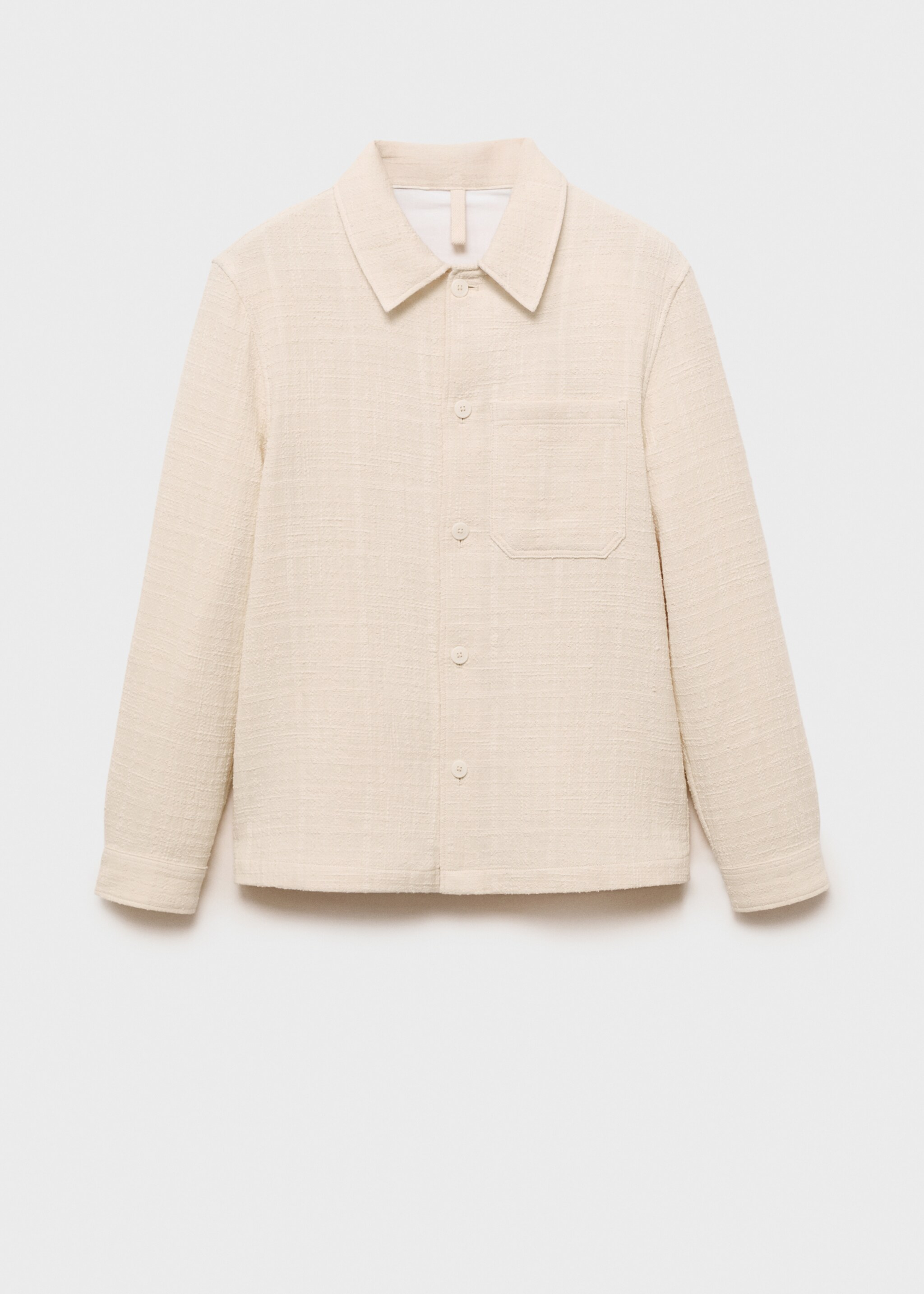 Strukturiertes Overshirt aus Baumwolle - Artikel ohne Model, Elfenbeinweiß. Ref: 87009209-00.