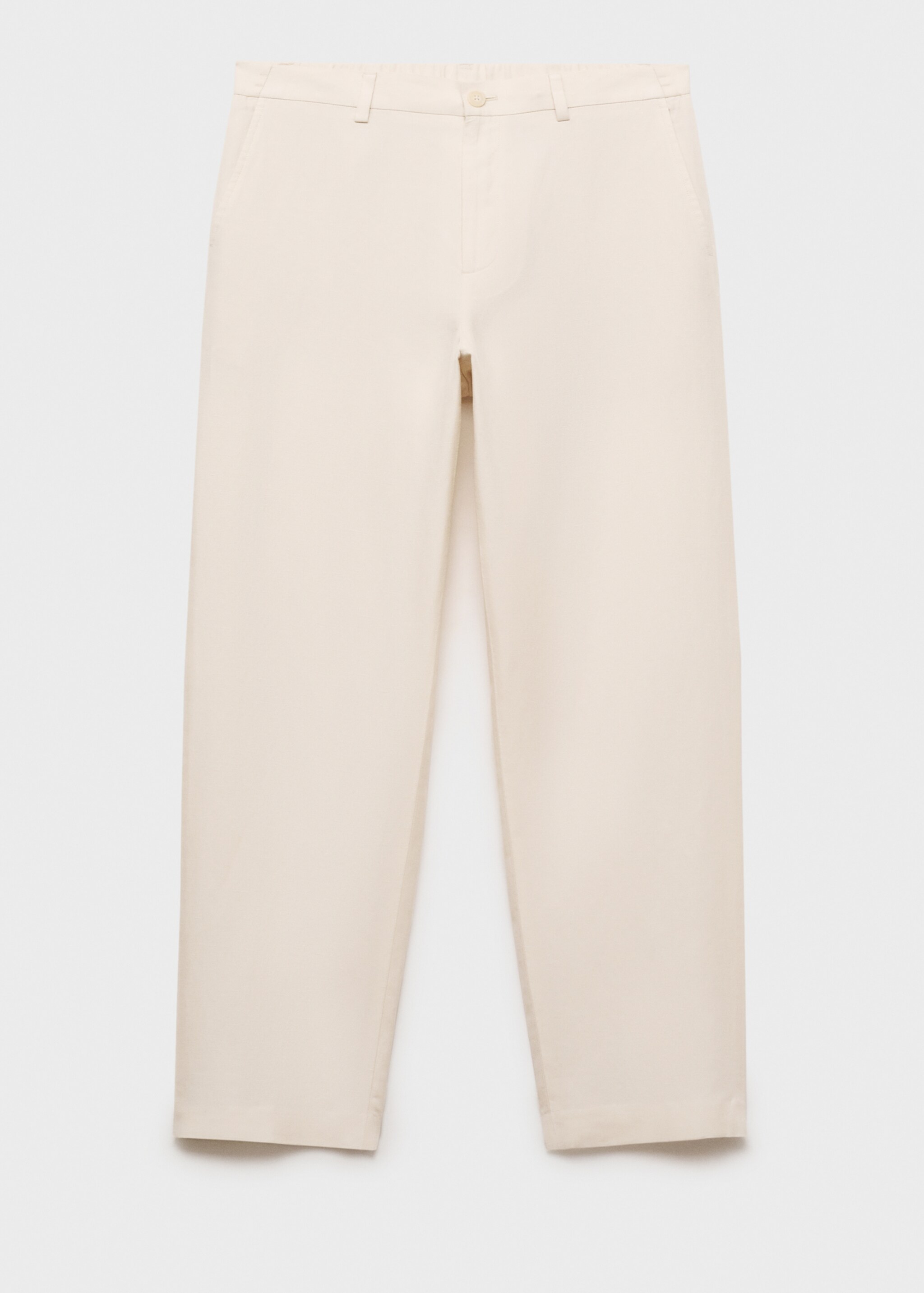Linen-lyocell blend suit trousers - Article without model, Ecru. Ref: 87009210-00.