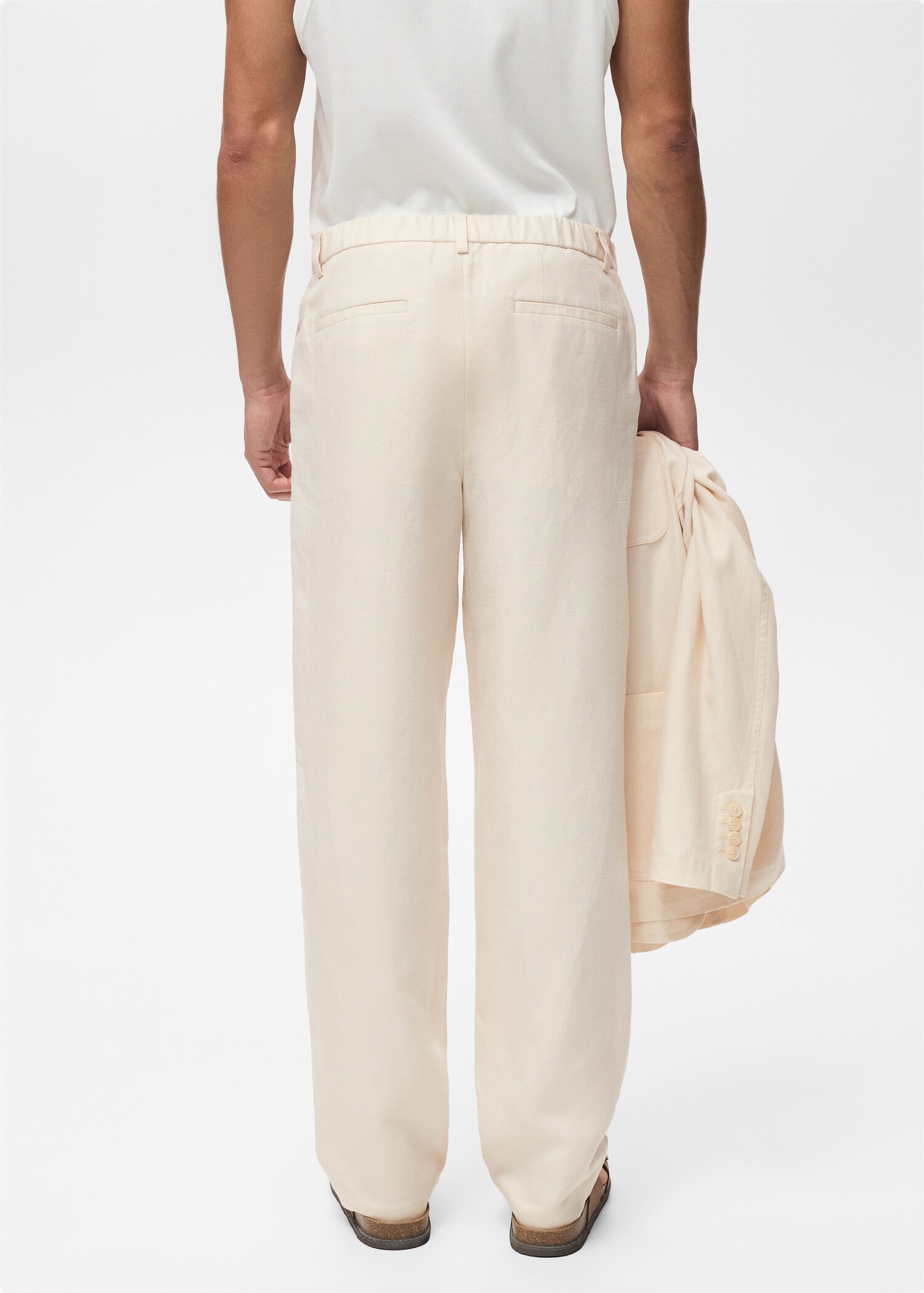 Linen-lyocell blend suit trousers - Reverse of the article