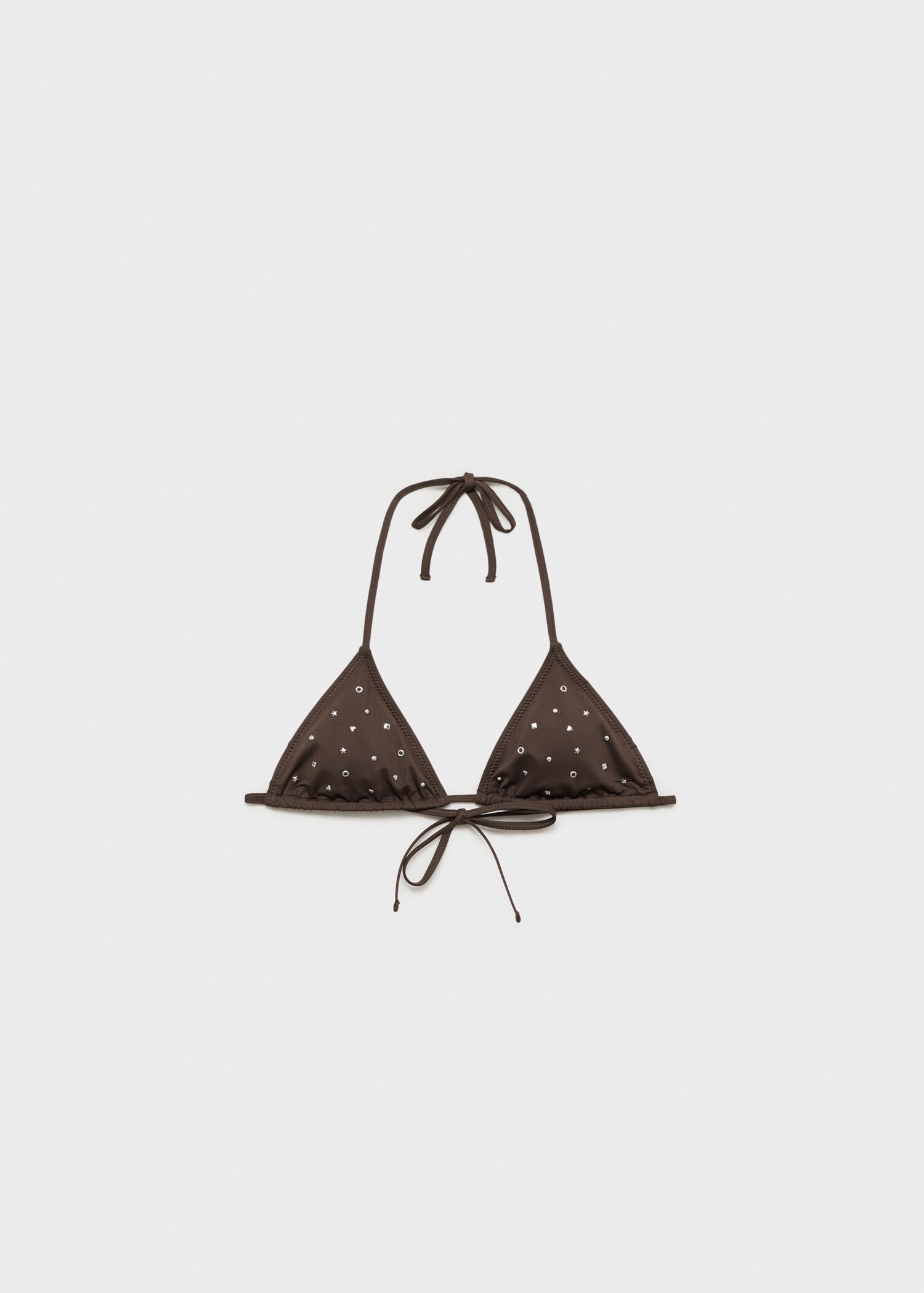 Triangle bikini top with metallic embellishments - Article without model
