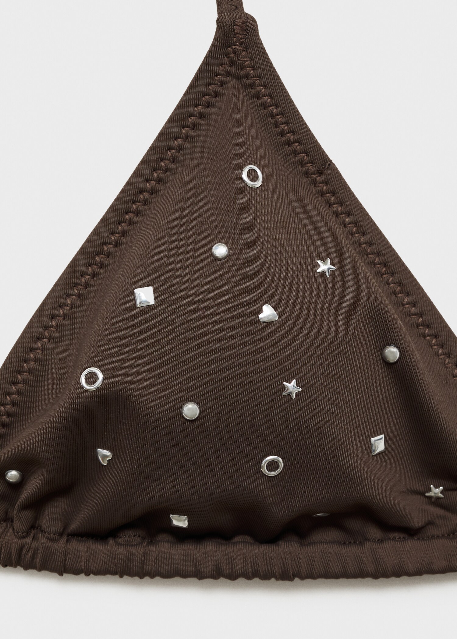 Triangle bikini top with metallic embellishments - Details of the article 8