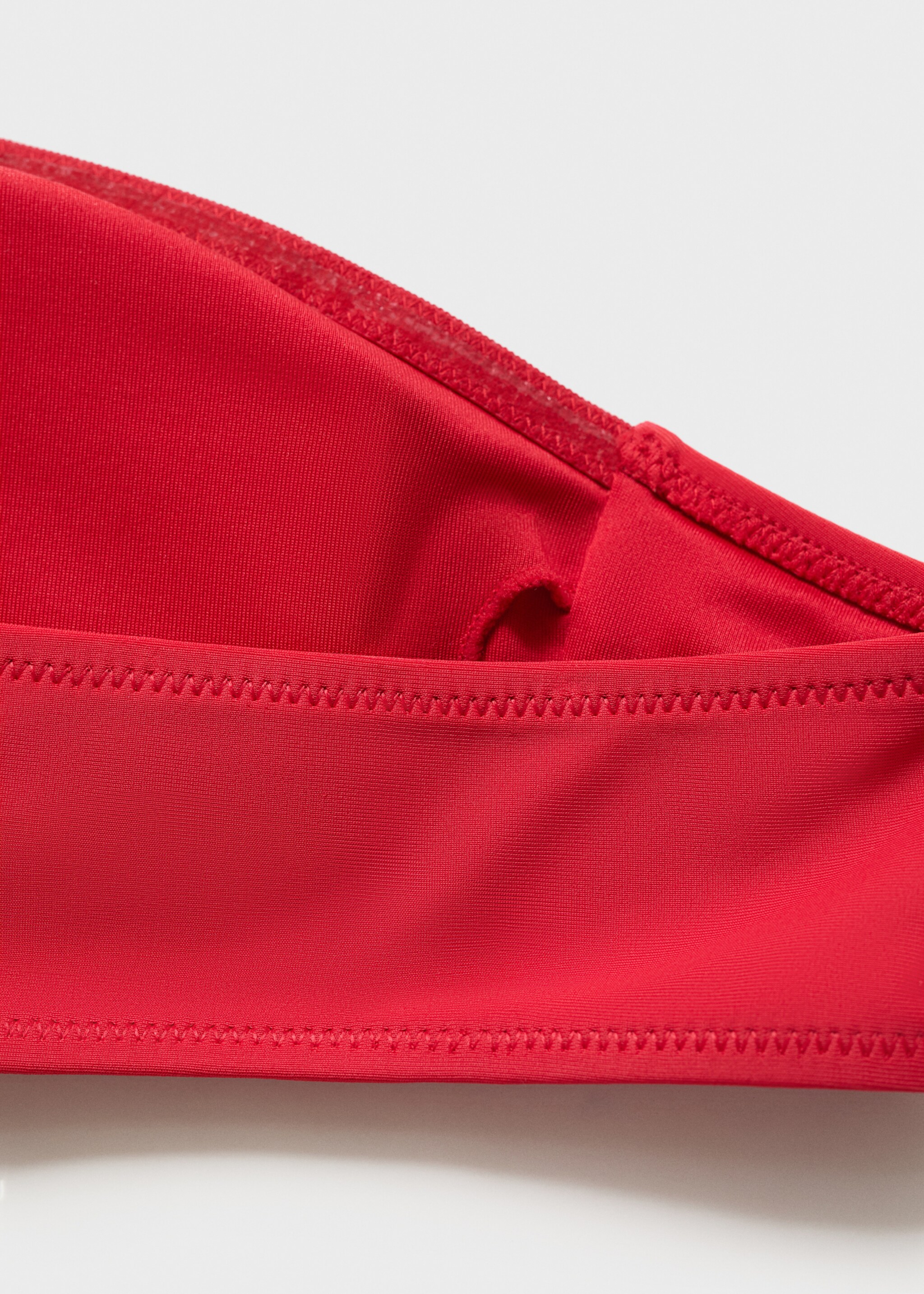 Bandeau bikini top with metallic appliqué - Details of the article 0, Red. Ref: 87009216-00.