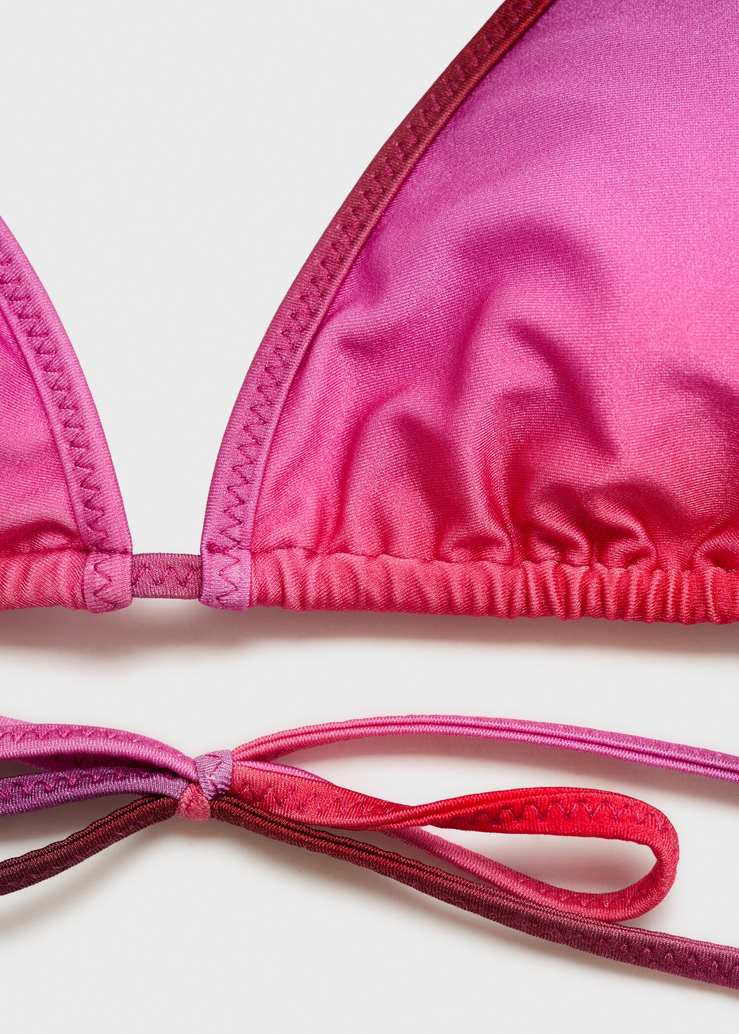 Gradient bikini top with a shiny finish - Details of the article 8