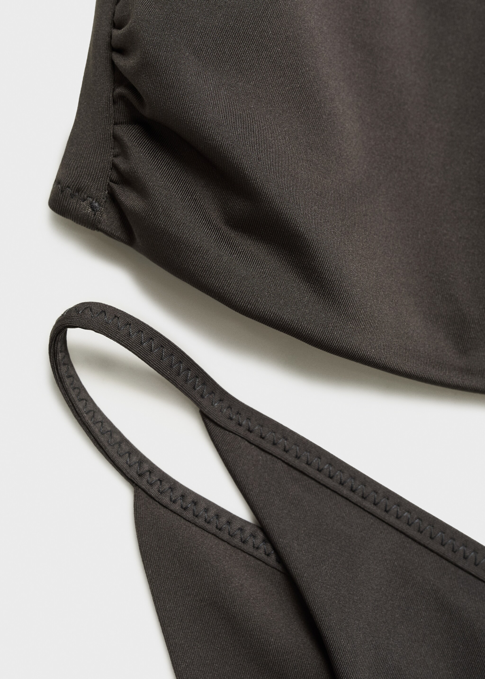 Bandeau bikini top - Details of the article 0, Charcoal. Ref: 87009219-00.