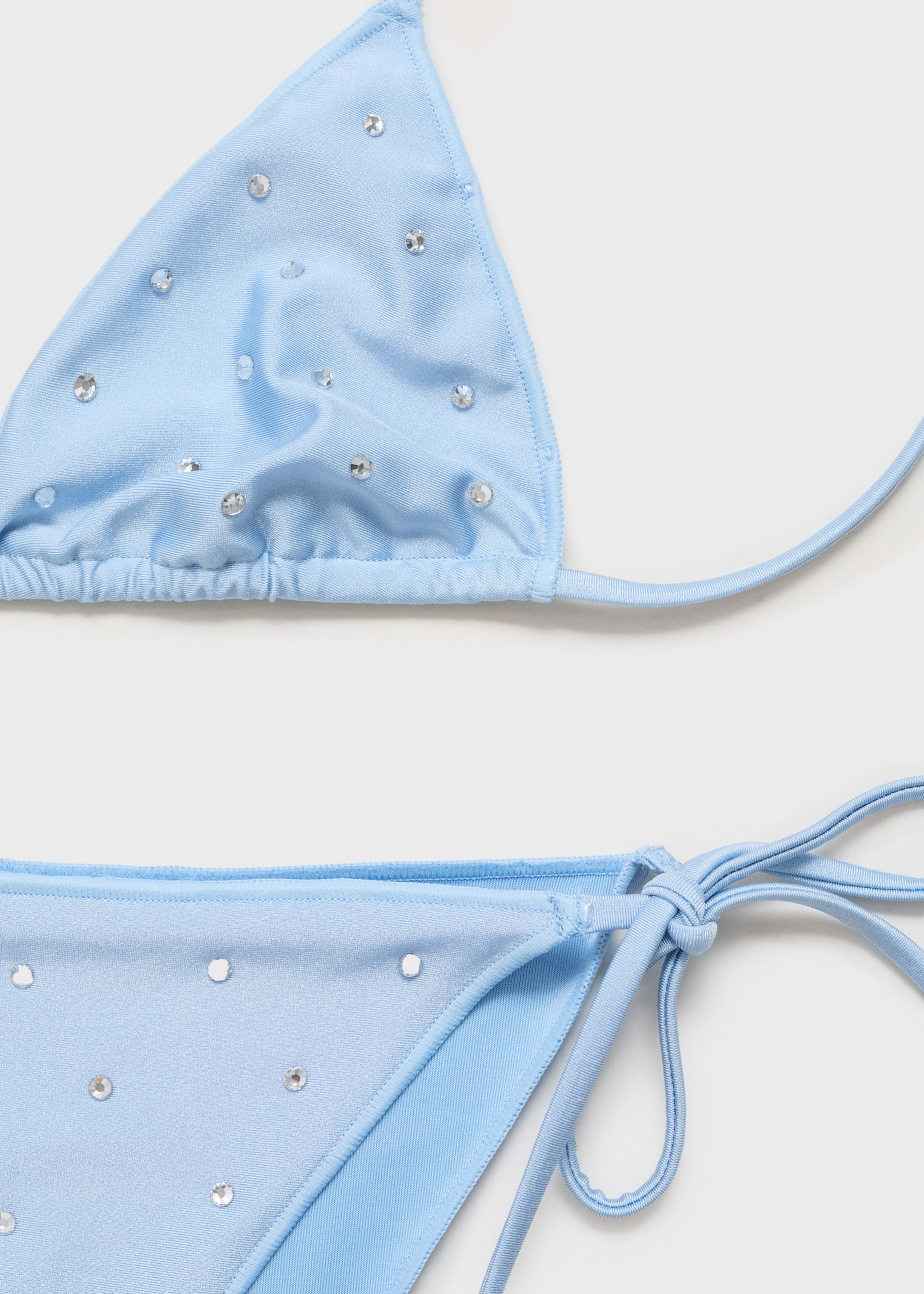 Rhinestone bikini bottom - Details of the article 0, Sky Blue. Ref: 87009221-00.