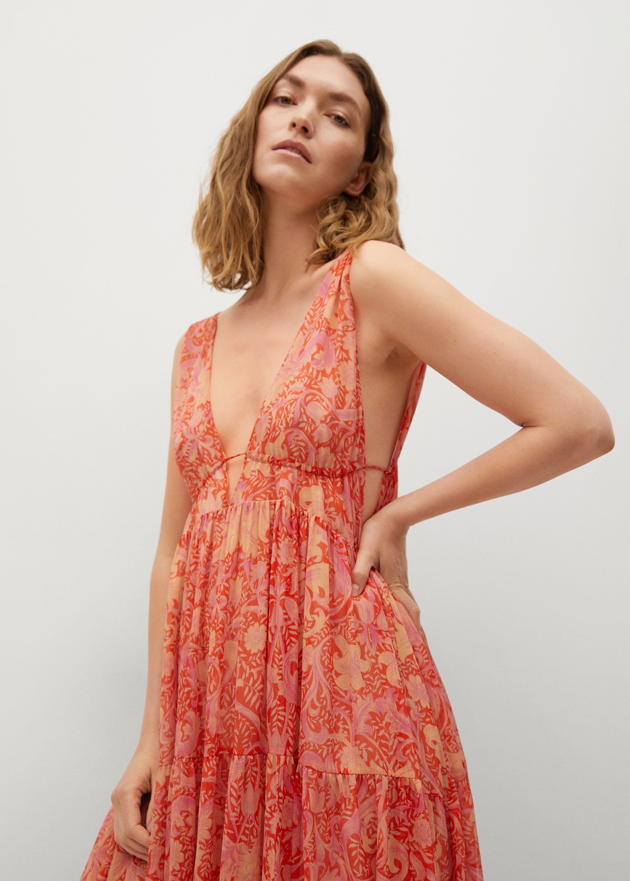 Maxi vestido estampado - Plano medio