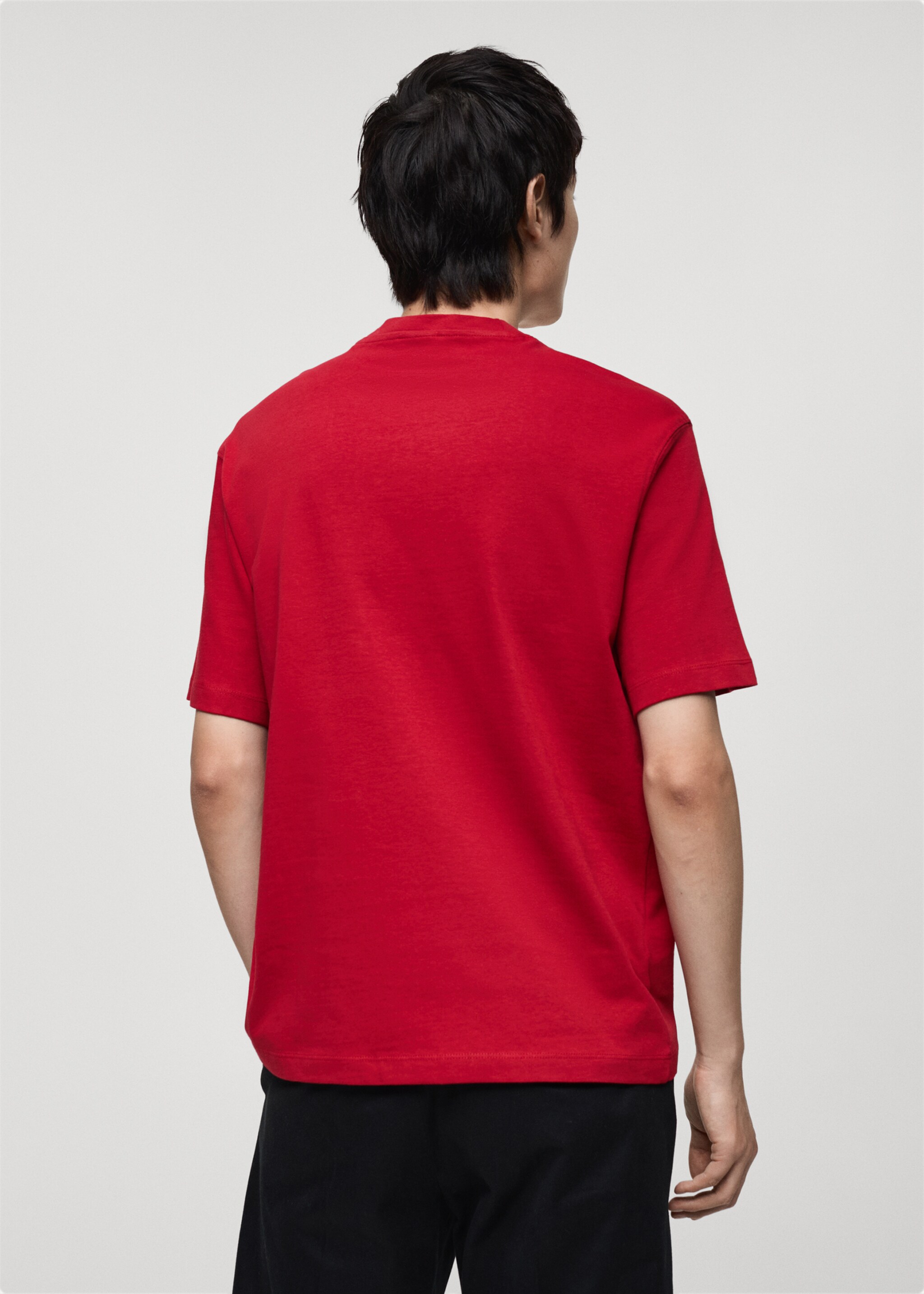 100% cotton t-shirt with printed text - Reverse of the article, Red. Ref: 87010253-00.