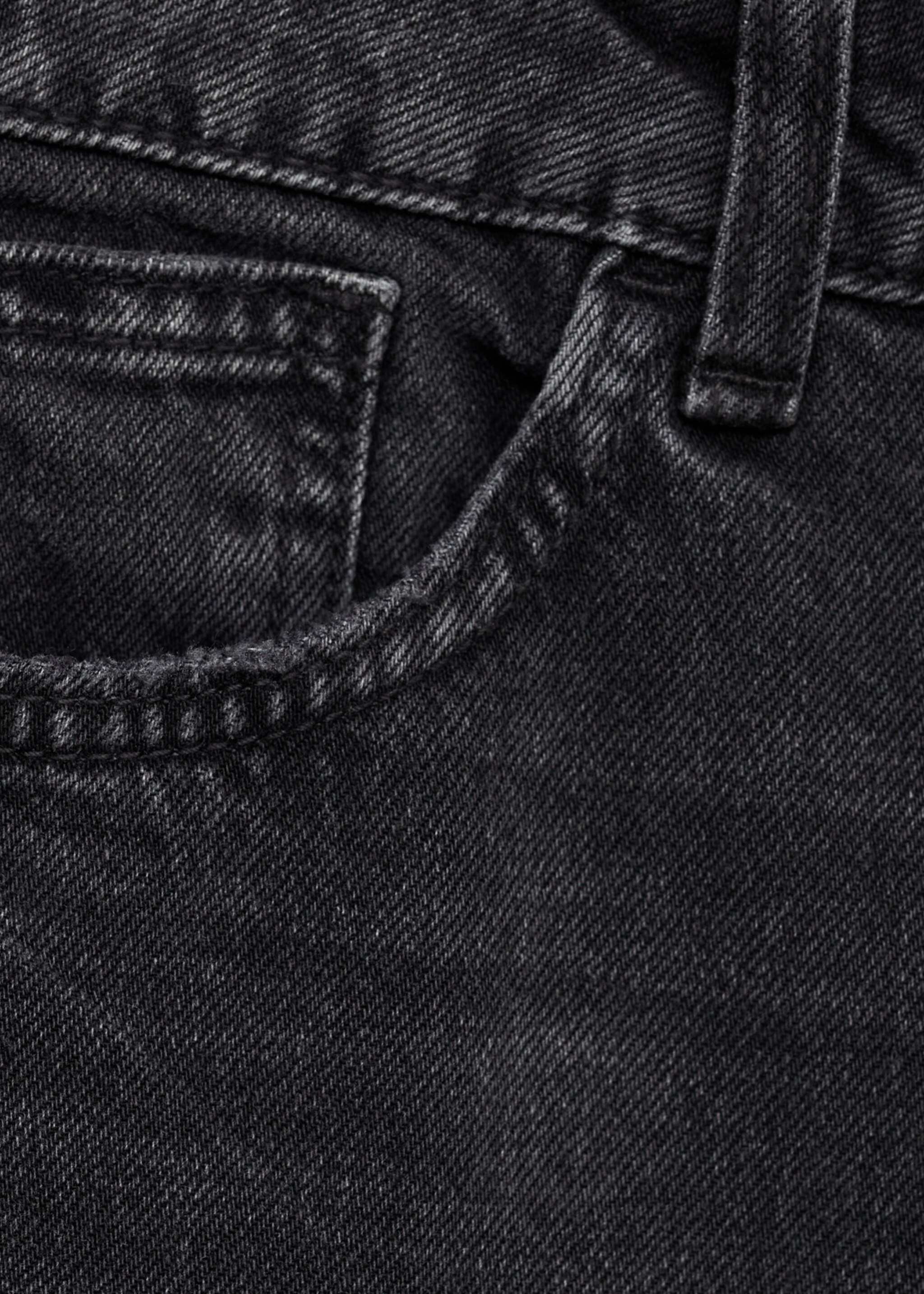 Mom2000 high-rise jeans - Details of the article 0, Black denim. Ref: 87010255-00.