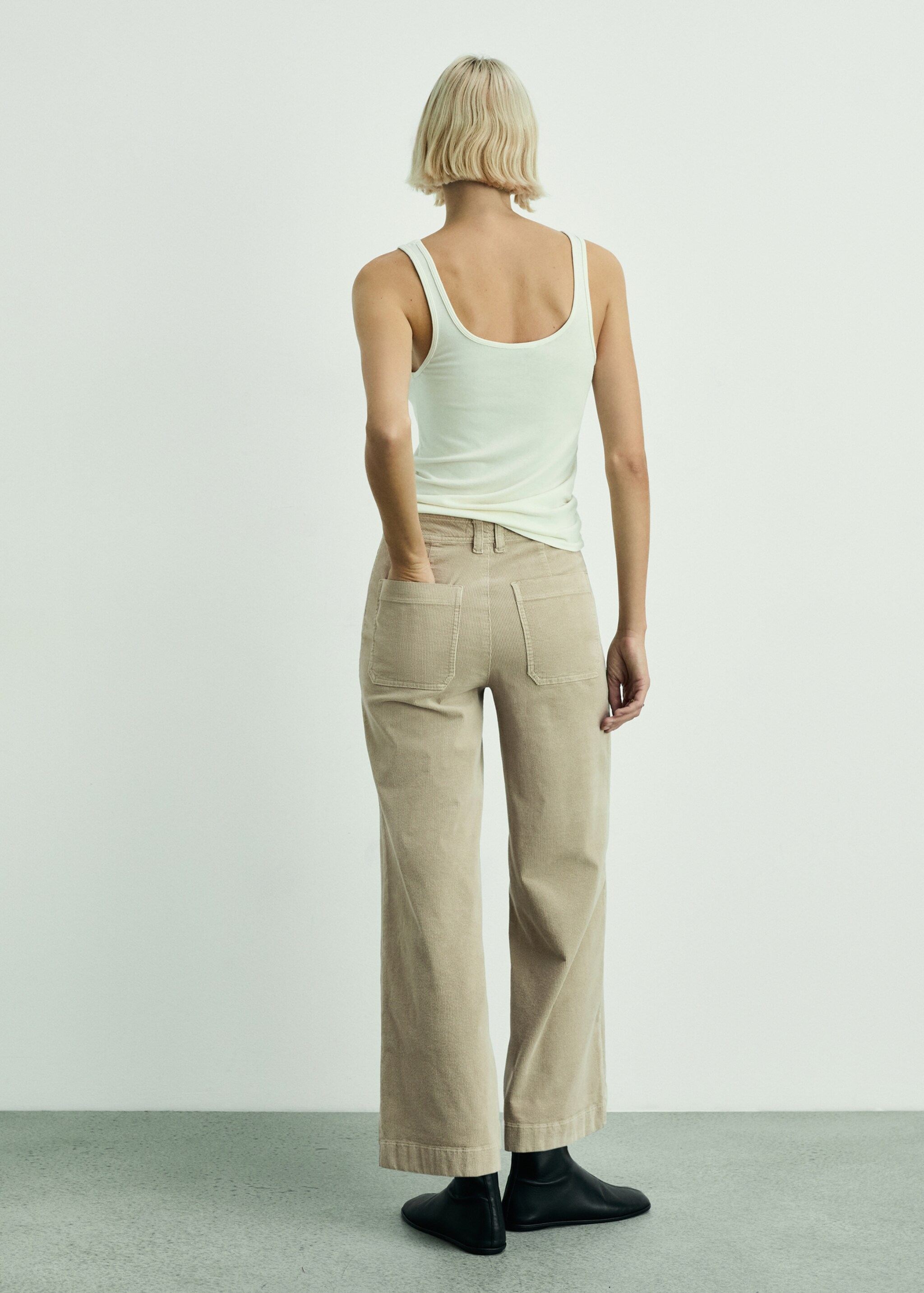 Catherin culotte corduroy trousers - Reverse of the article, Ecru. Ref: 87010256-00.
