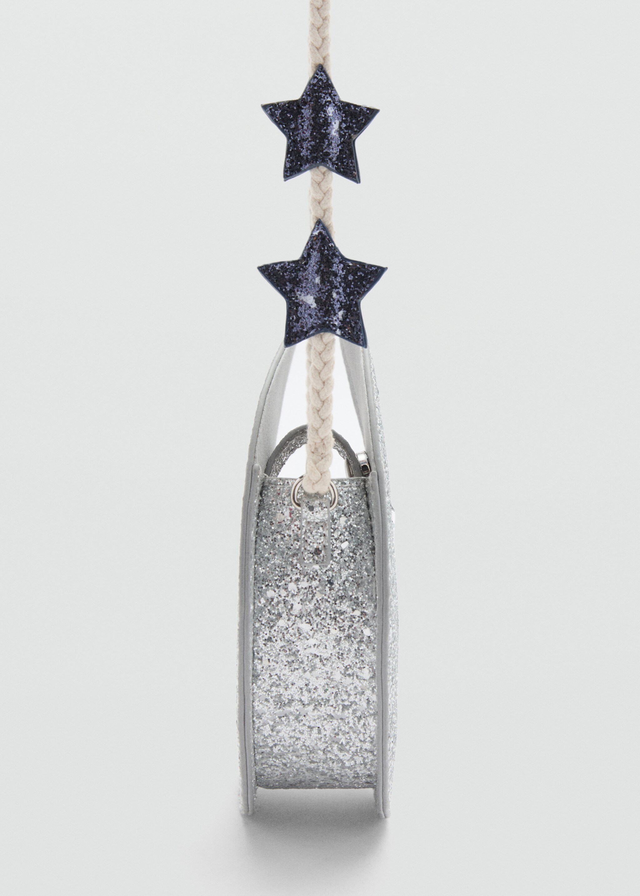 Cross-knit cardigan with bow - Details of the article 1, Silver. Ref: 87010268-00.