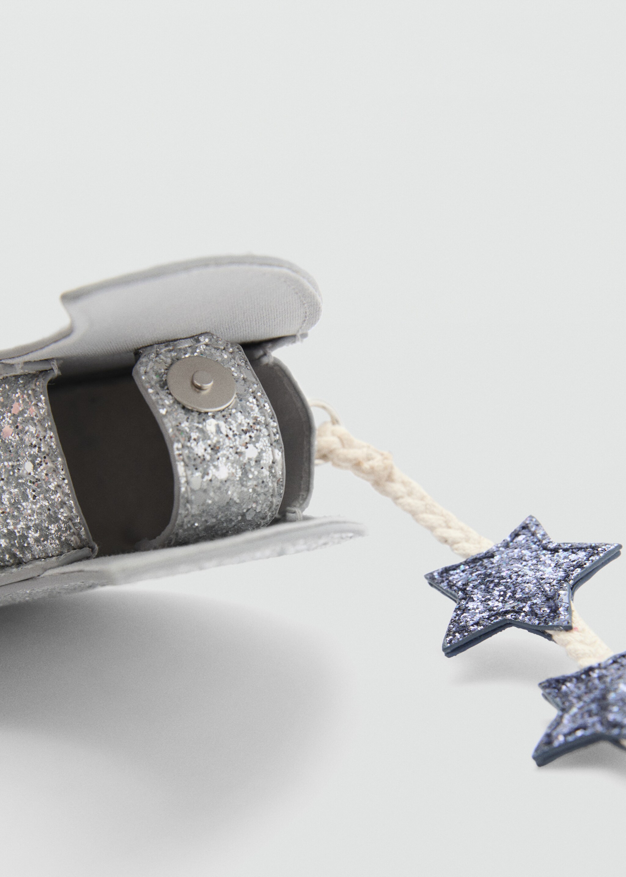 Cross-knit cardigan with bow - Details of the article 2, Silver. Ref: 87010268-00.