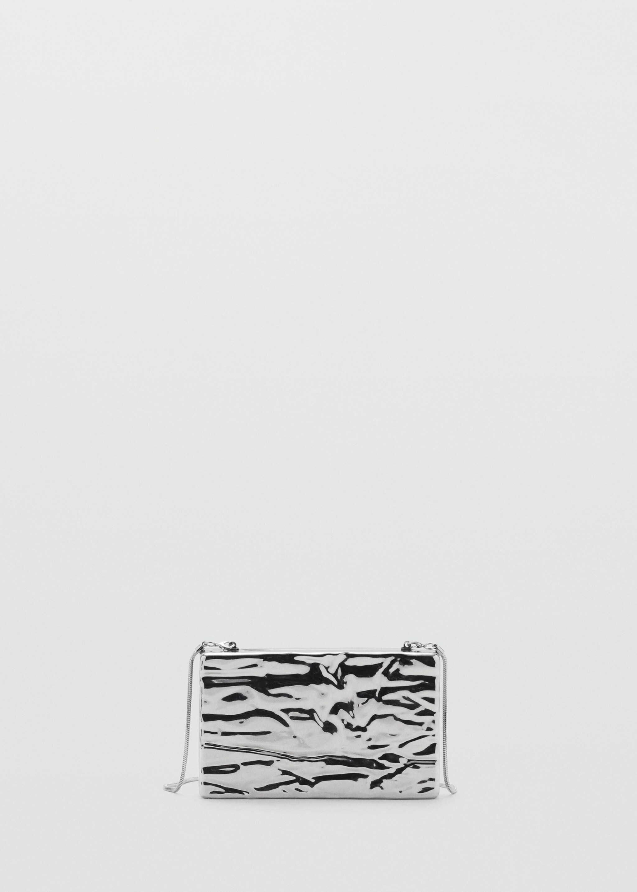 Texturierte Clutch - Artikel ohne Model, Silber. Ref: 87010277-00.