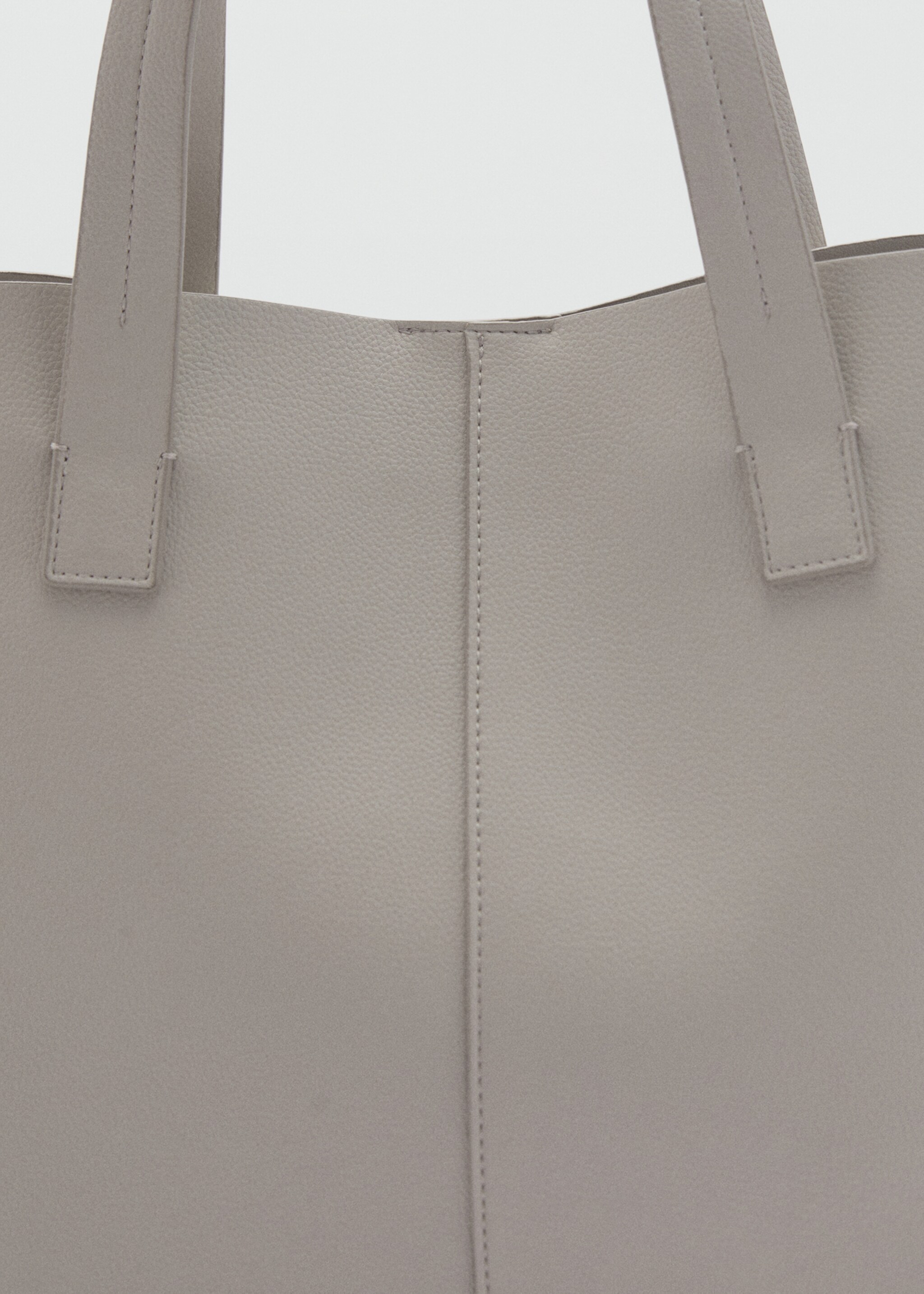 Shopper bag with double handle - Details of the article 2, Off White. Ref: 87010278-00.