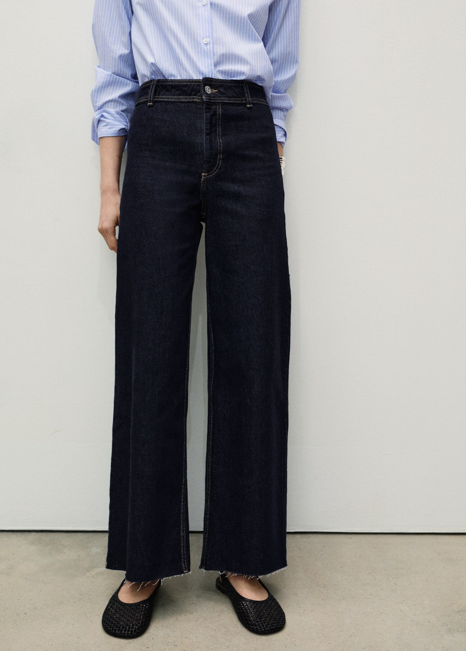 Catherin rinse-wash culotte jeans - Medium plane