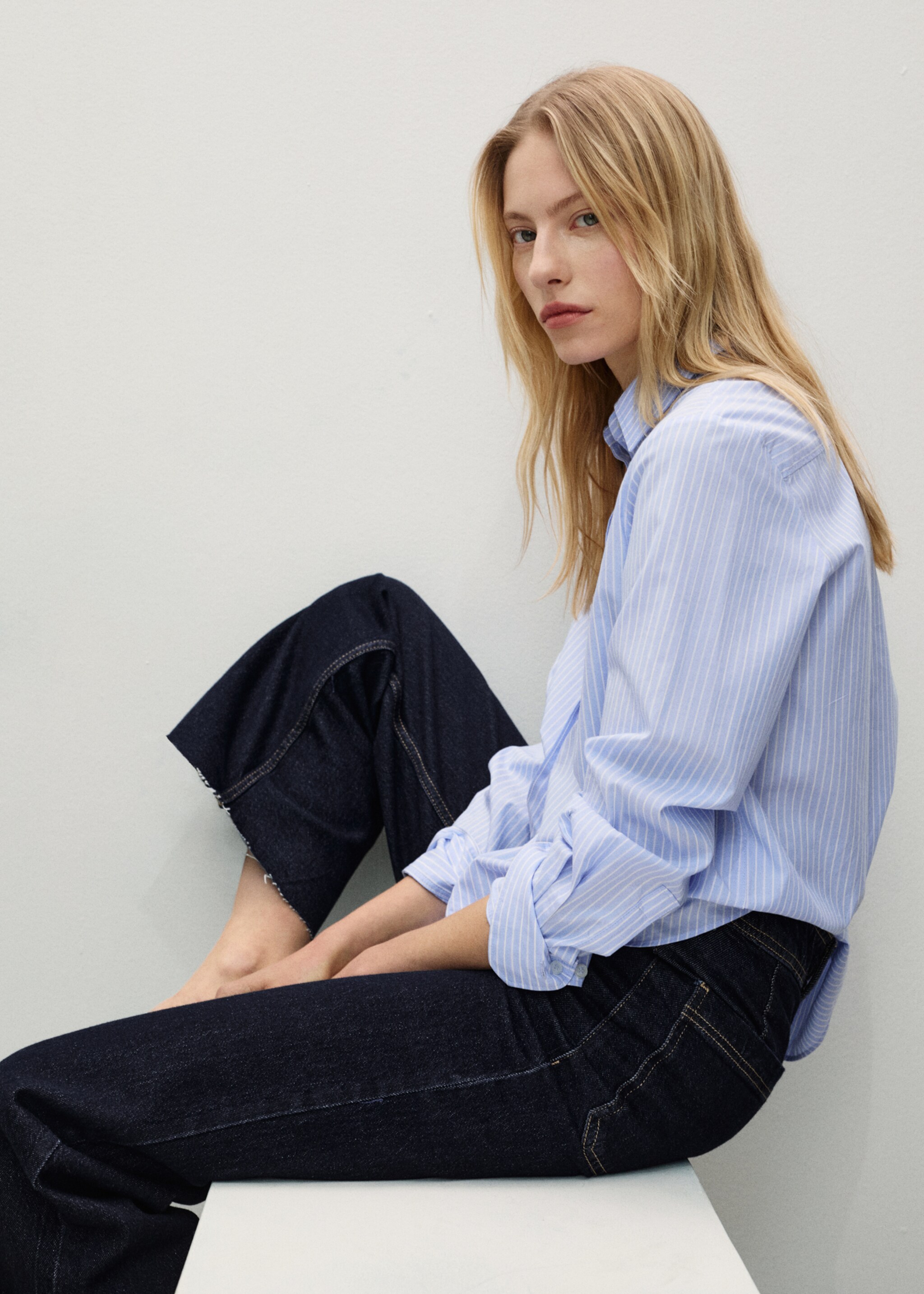 Jean Catherin style jupe-culotte rinse wash - Détail de l'article 2, Bleu. Ref: 87010287-00.