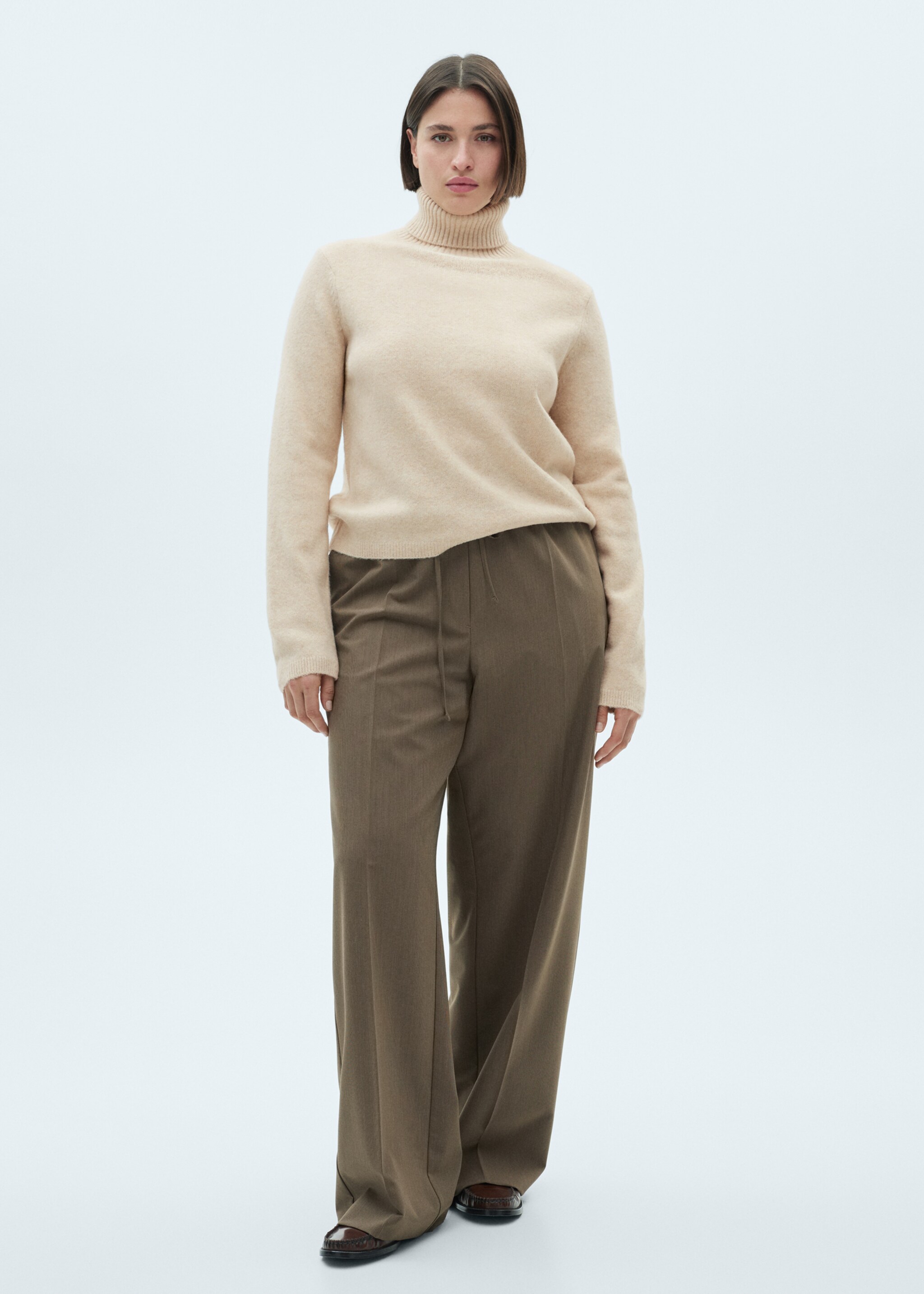 Turtle neck sweater - Details of the article 3, Ecru. Ref: 87010290-00.