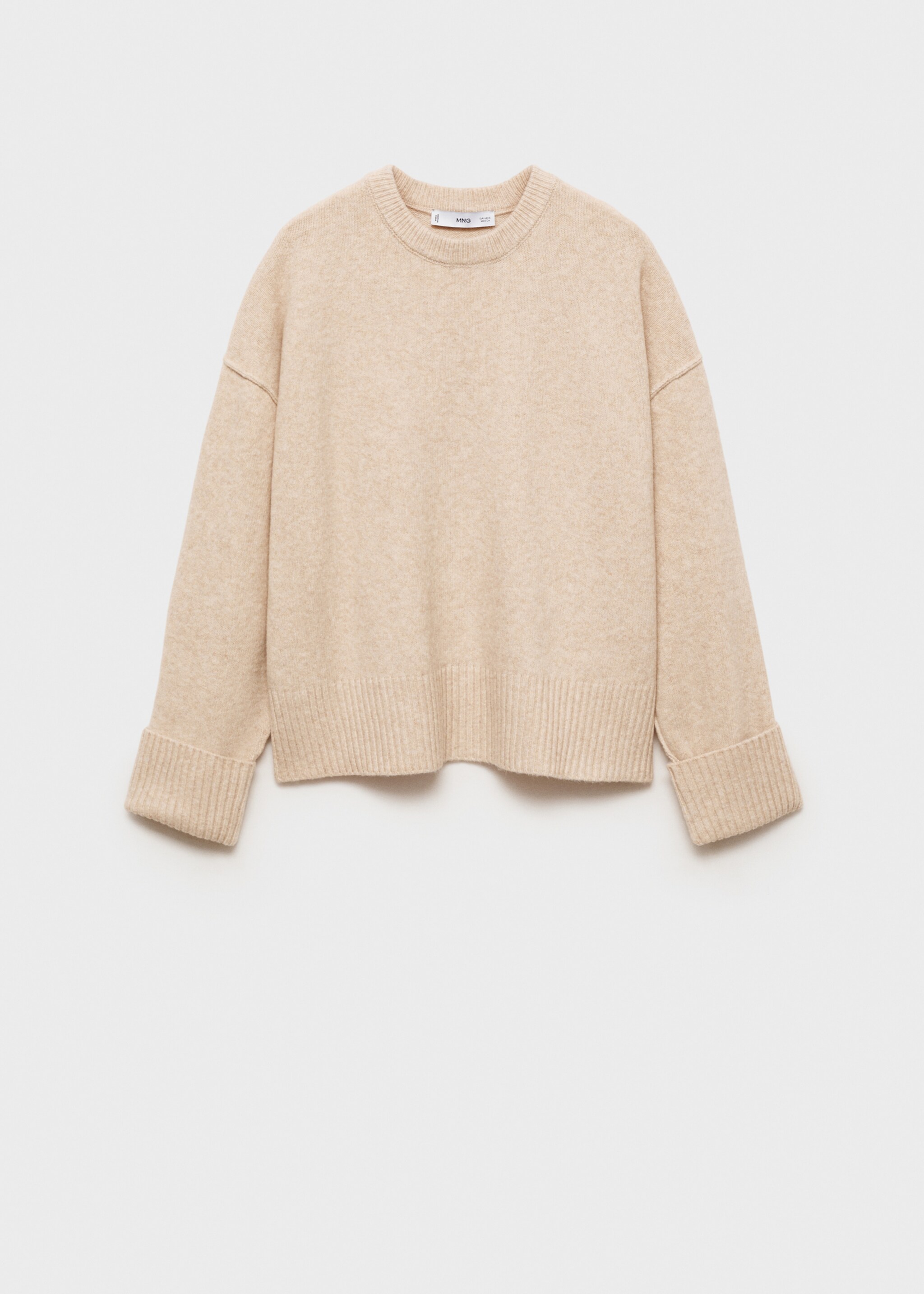 Rolled-up sleeves sweater - Article without model, Ecru. Ref: 87010291-00.