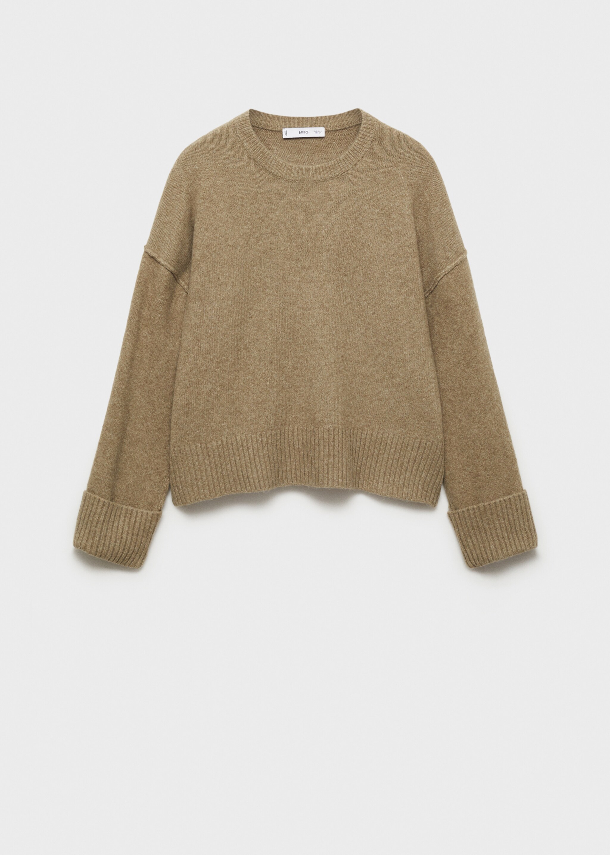Rolled-up sleeves sweater - Article without model, Medium Green. Ref: 87010291-00.