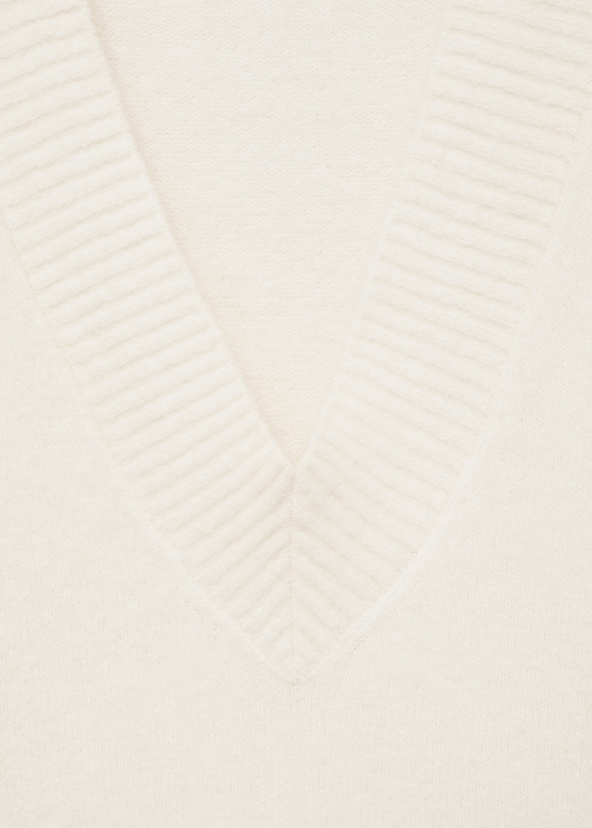Oversized V-neck sweater - Details of the article 8, Ecru. Ref: 87010292-00.