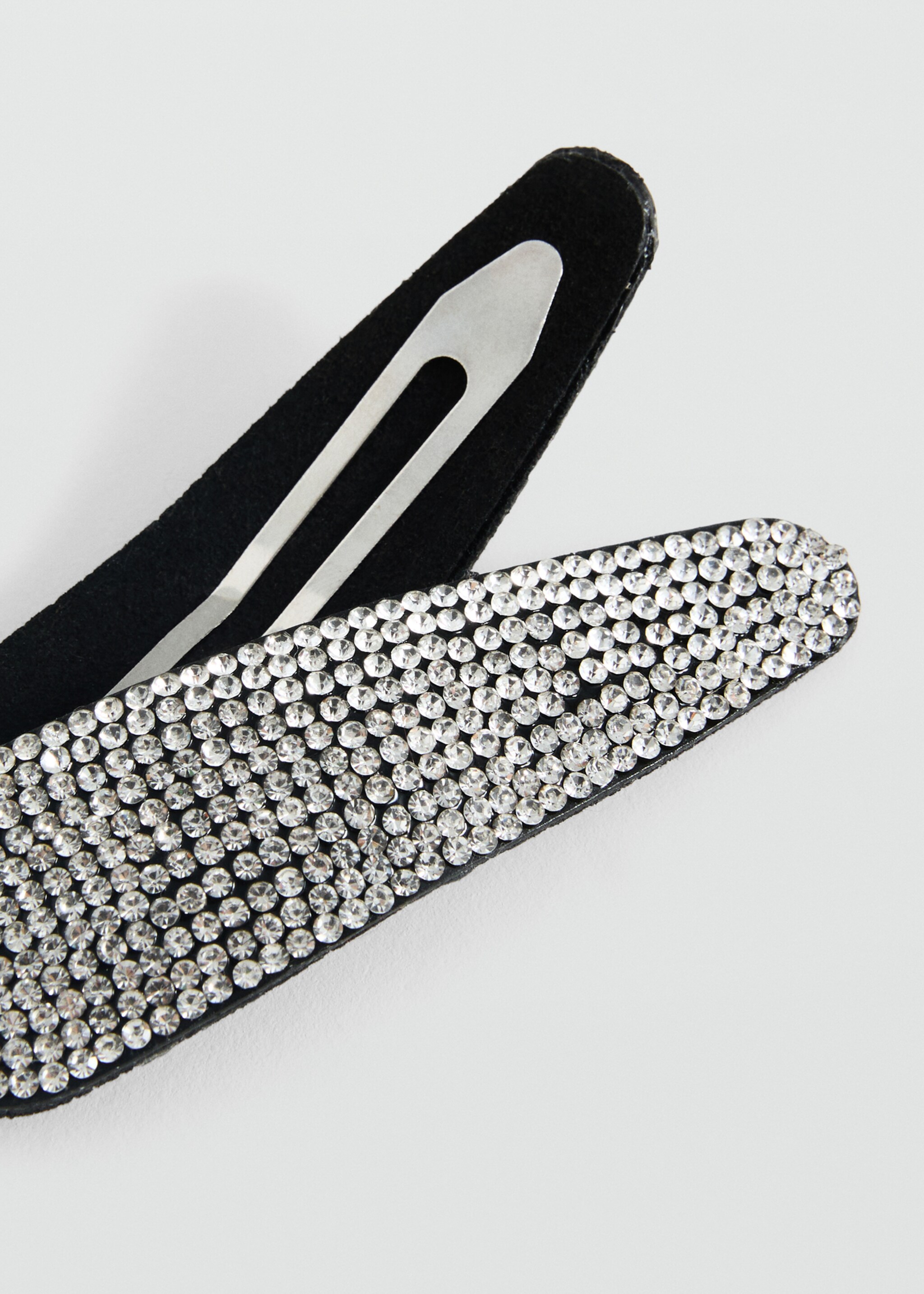 Pack of 2 rhinestone hair clips - Medium plane, Silver. Ref: 87010301-00.