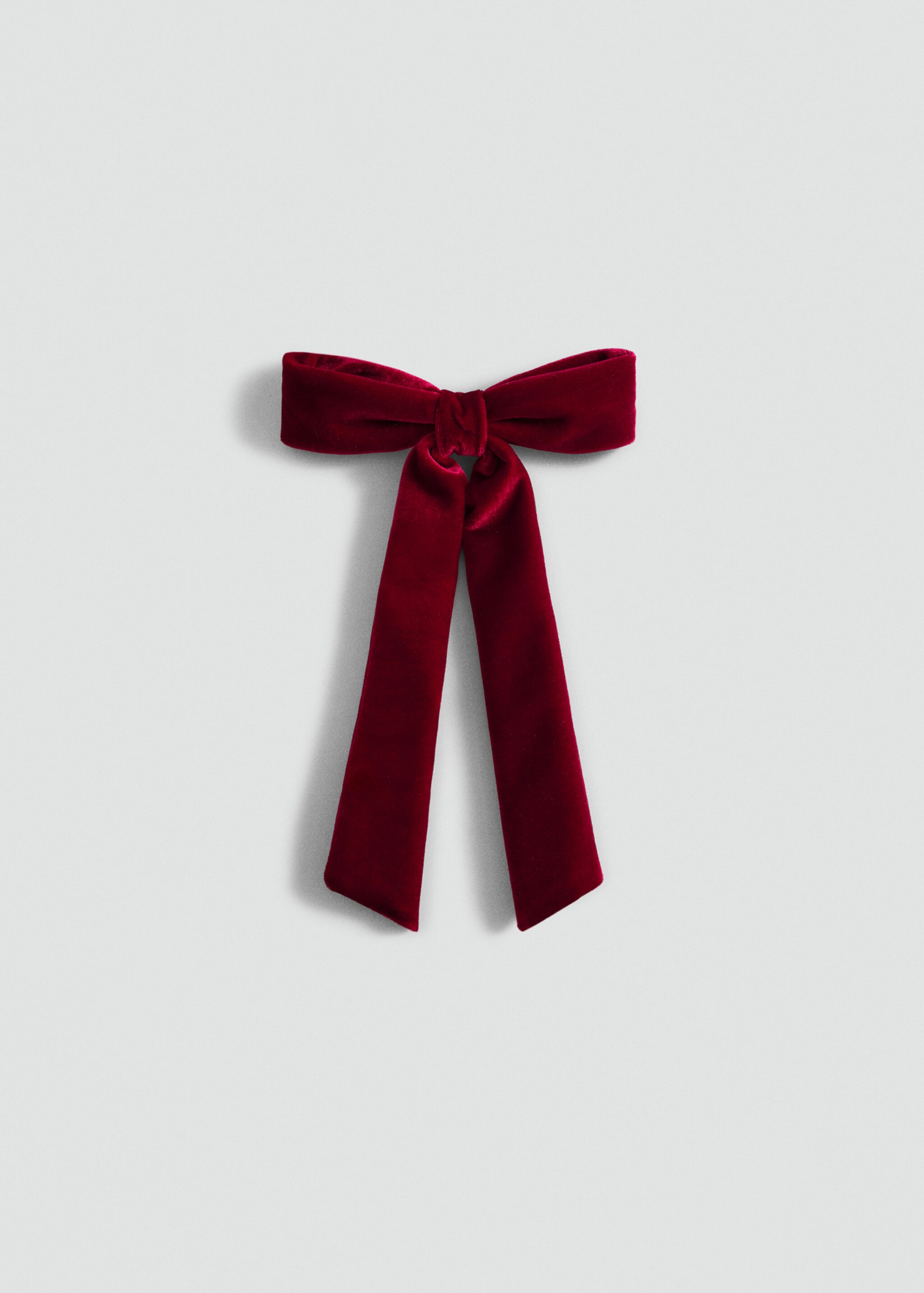Velvet bow hairclip - Article without model, Red. Ref: 87010304-00.