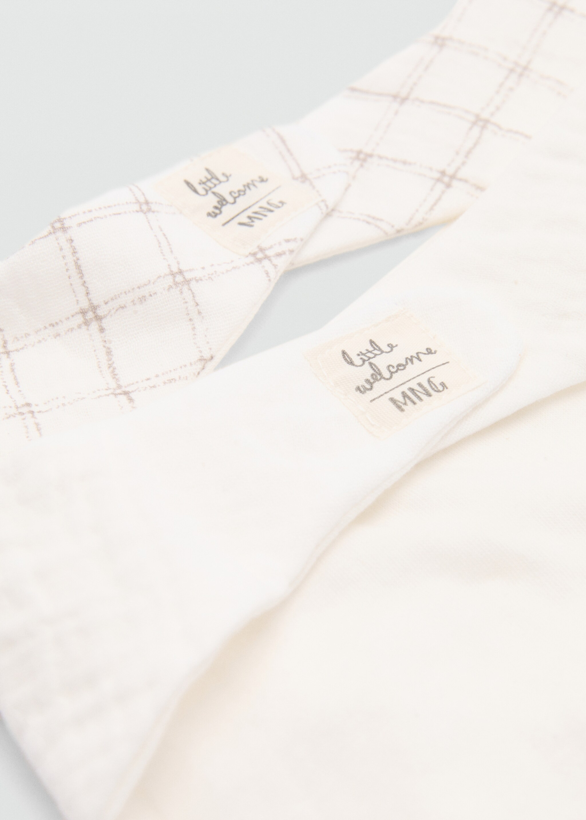 Lote 2 babetes estampados - Plano médio, Branco-pérola. Ref: 87010320-00.