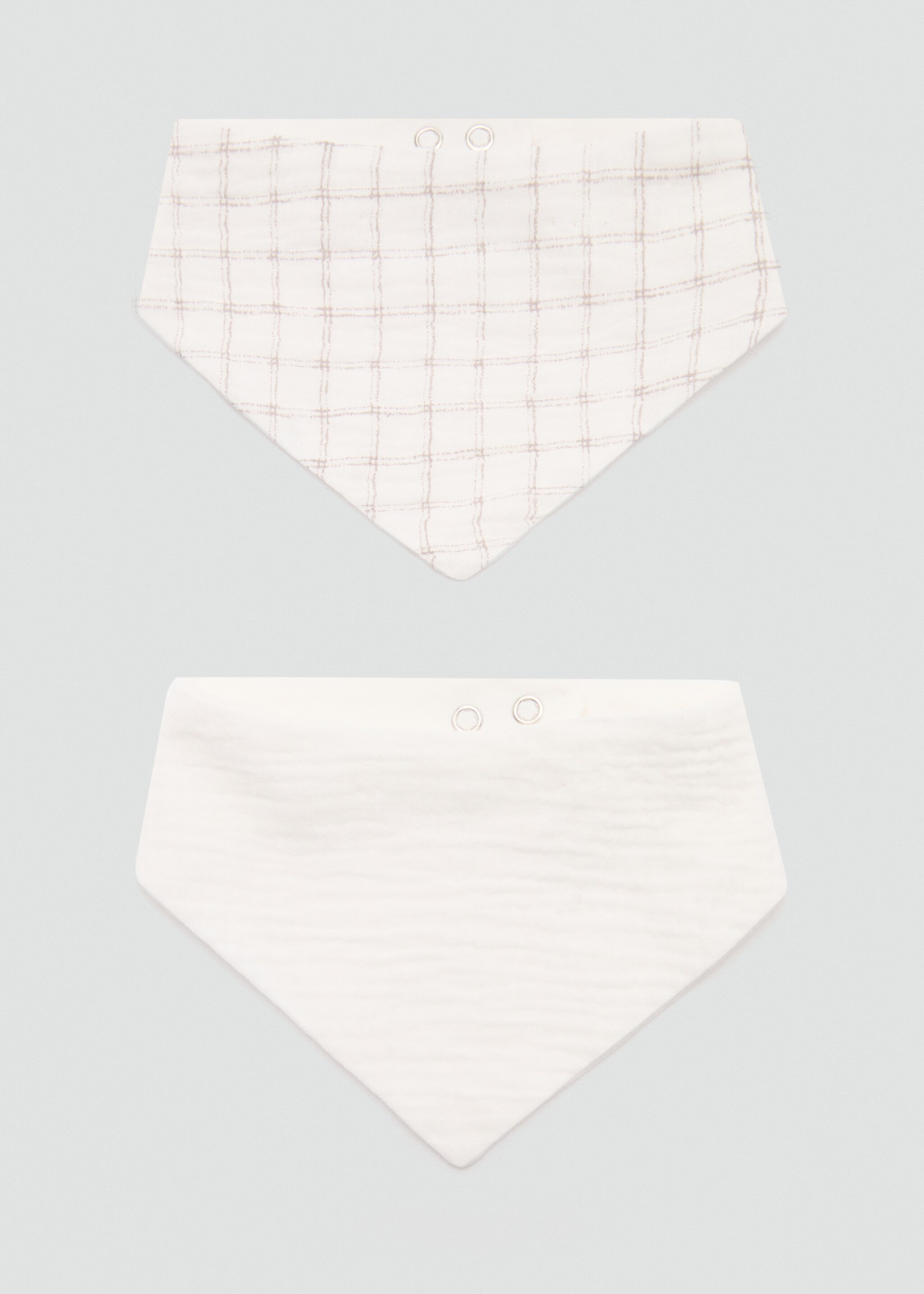 Lote 2 babetes estampados - Artigo sem modelo, Branco-pérola. Ref: 87010320-00.