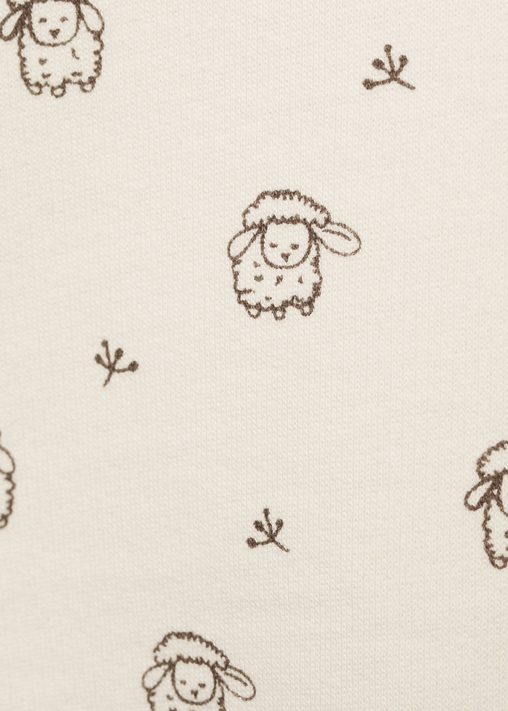 Bawełniana bluza ze wzorem - Szczegóły artykułu 0, Złamana biel. Ref: 87010343-00.