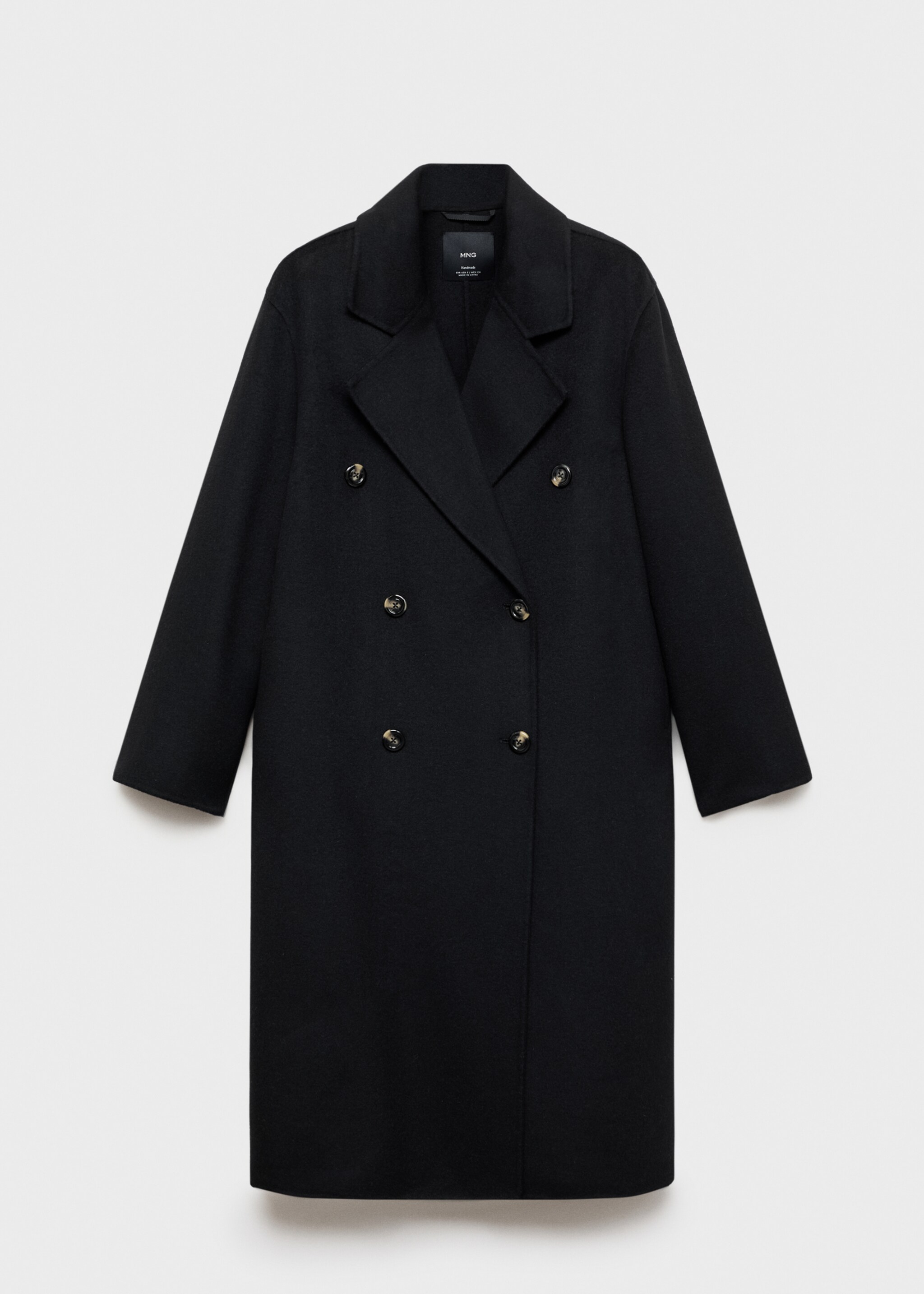 Handmade oversized wool coat - Article without model, Black. Ref: 87010344-00.