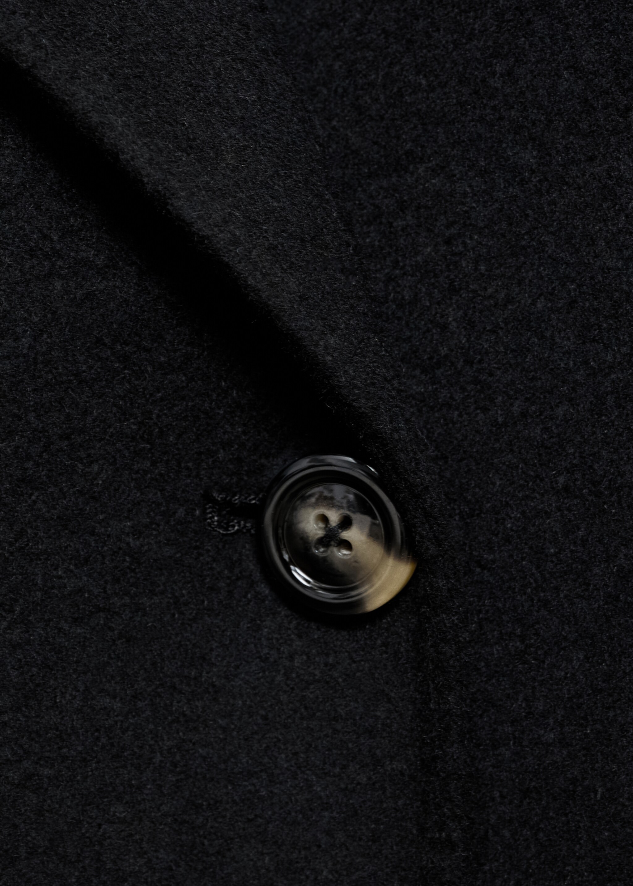 Handmade oversized wool coat - Details of the article 8, Black. Ref: 87010344-00.