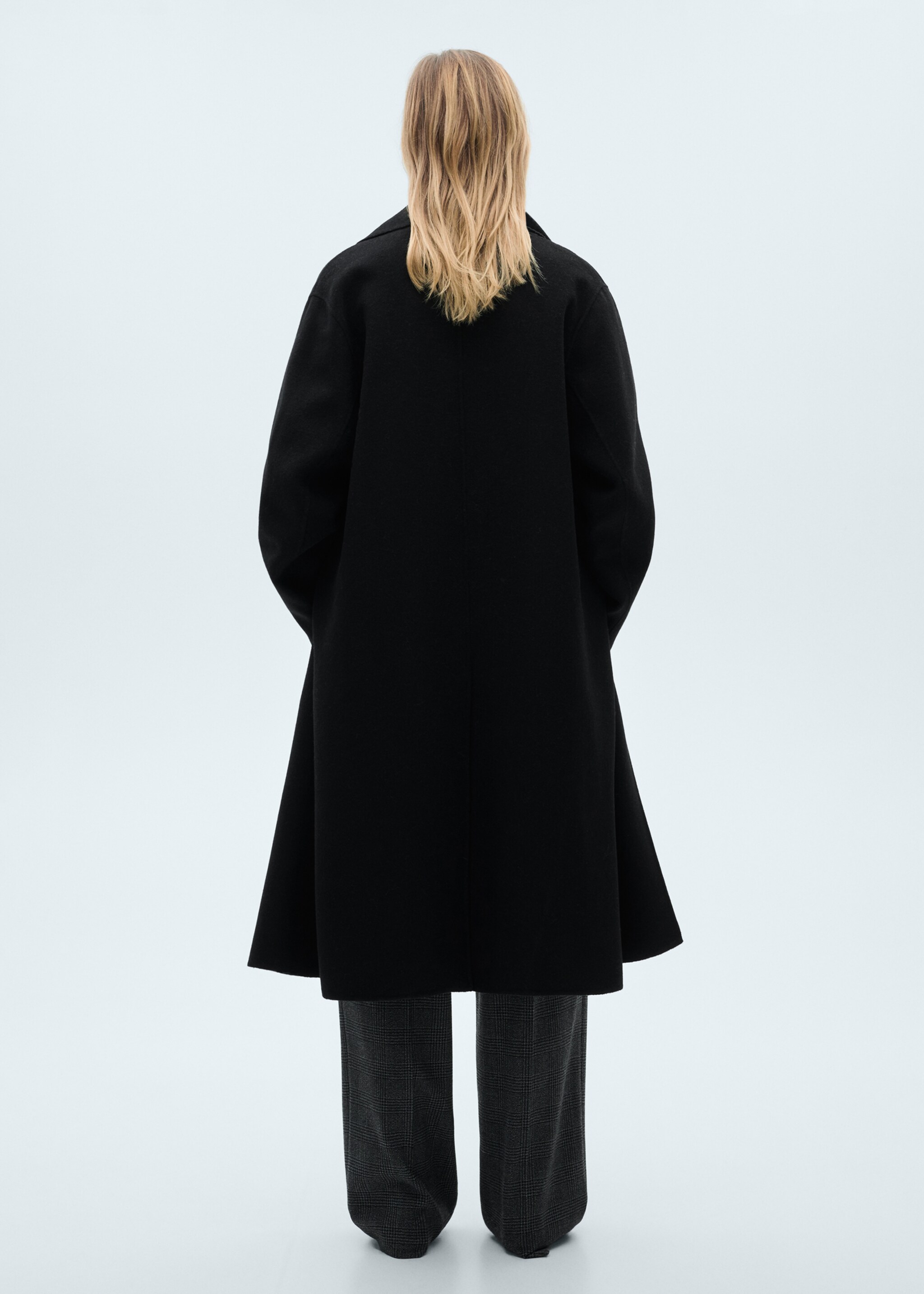 Handmade oversized wool coat - Reverse of the article, Black. Ref: 87010344-00.