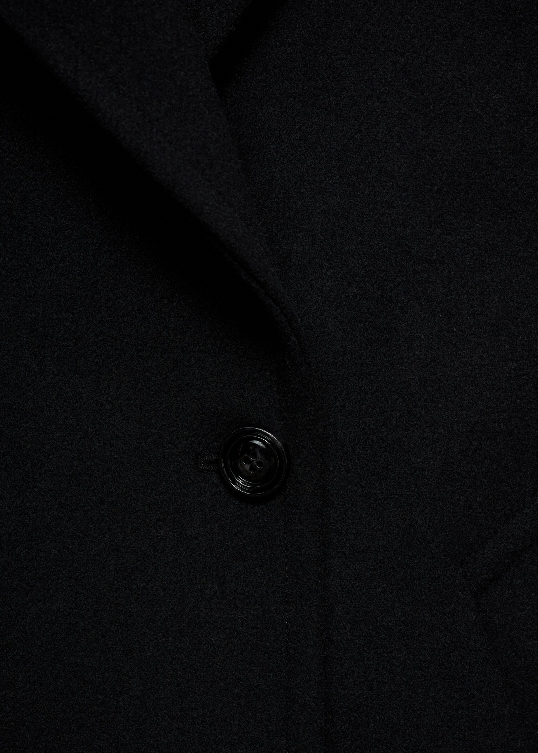 Wool coat with lapels - Details of the article 0, Black. Ref: 87010345-00.