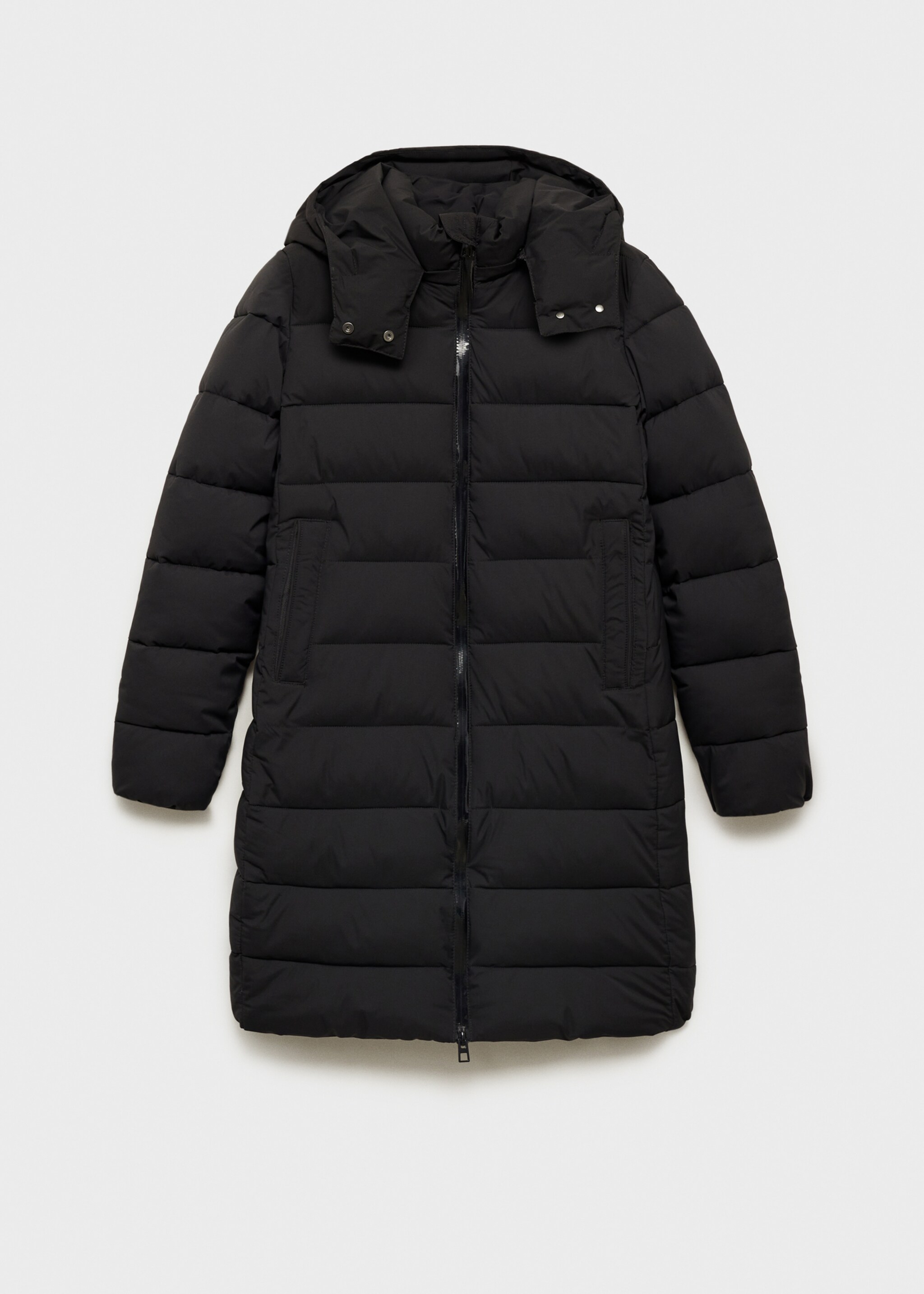 Wasserabweisender Midi-Steppanorak - Artikel ohne Model, Schwarz. Ref: 87010346-00.