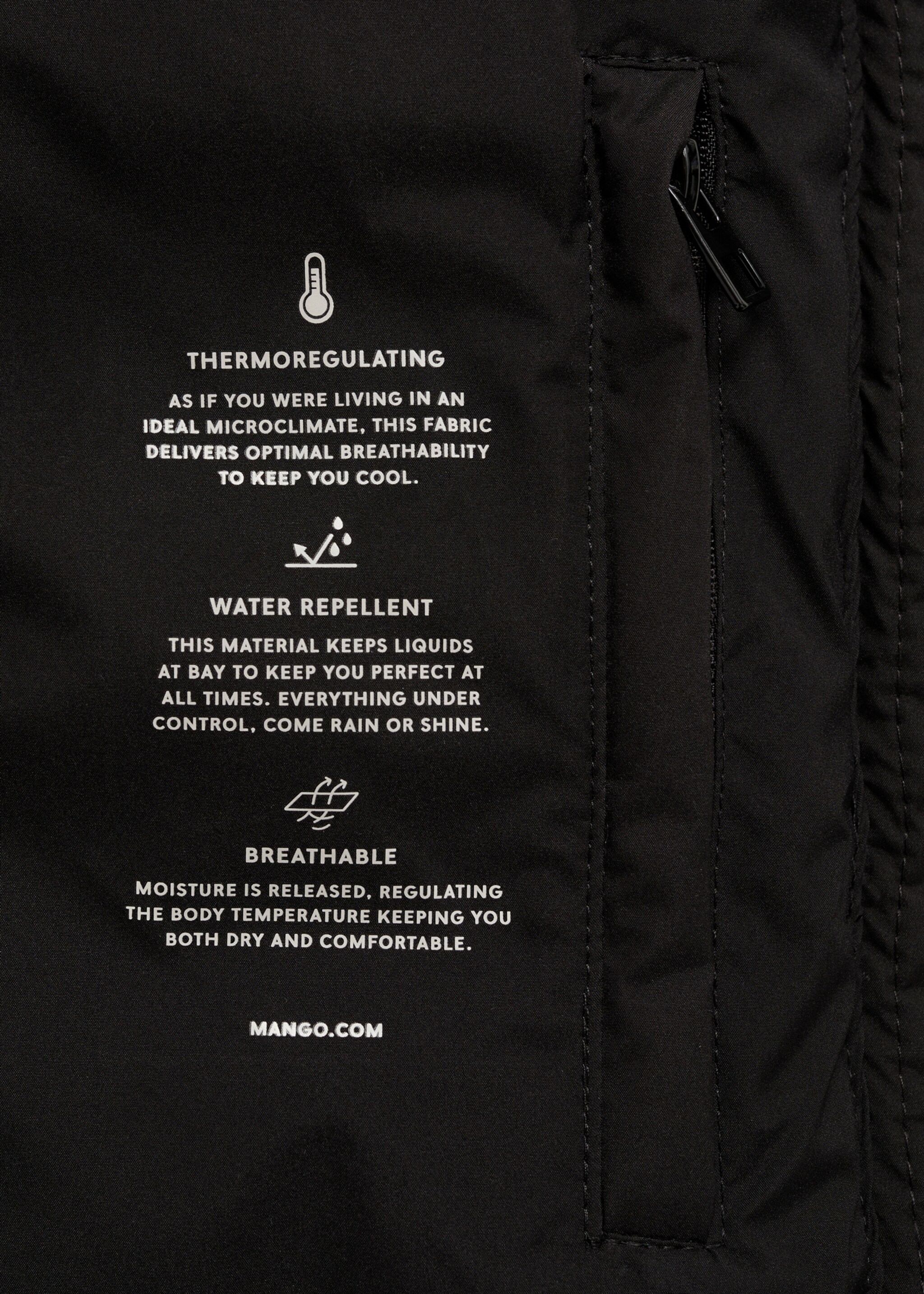 Wasserabweisender Midi-Steppanorak - Detail des Artikels 0, Schwarz. Ref: 87010346-00.