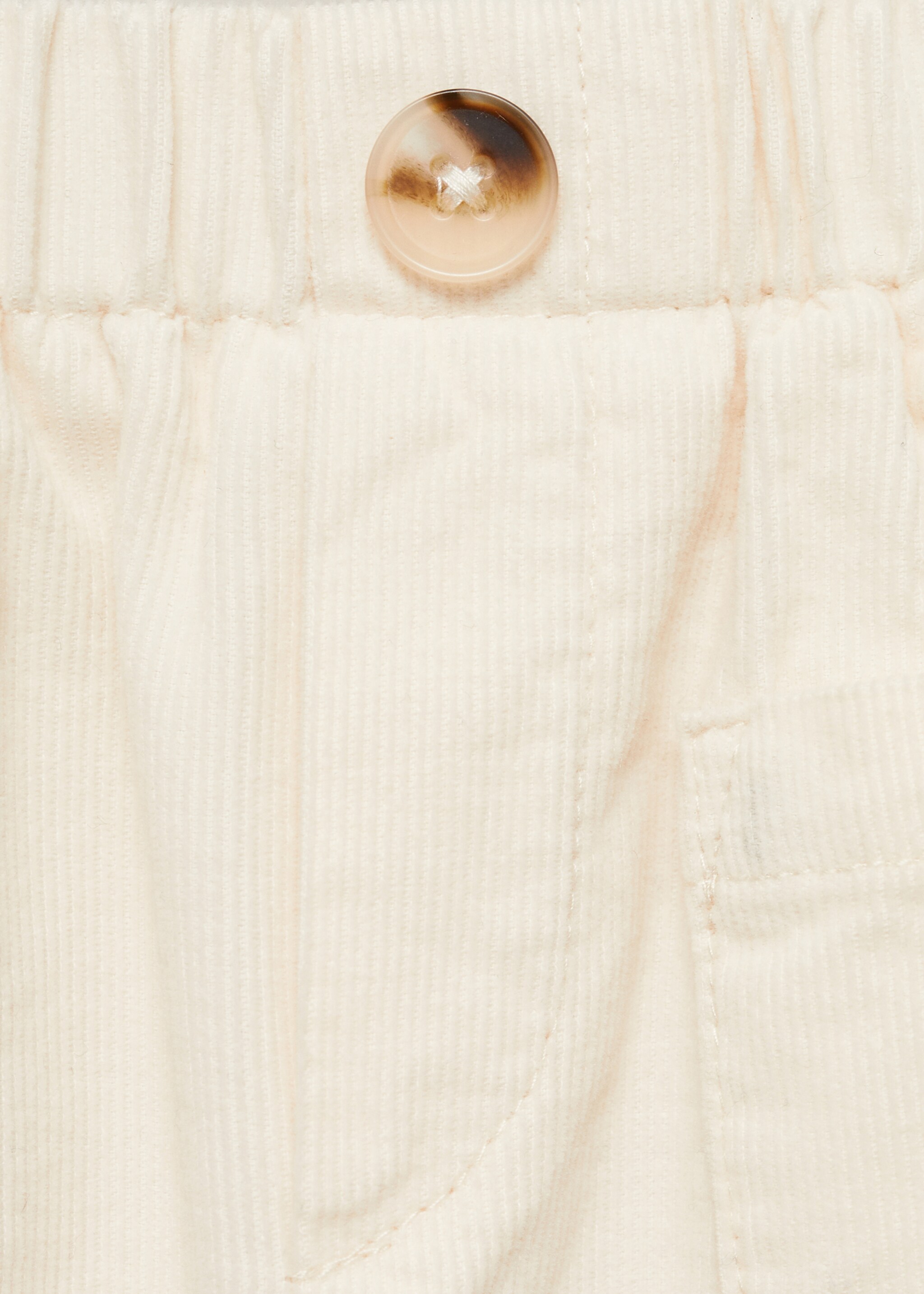 Pantalon velours milleraies poches - Détail de l'article 8, Écru. Ref: 87010349-00.