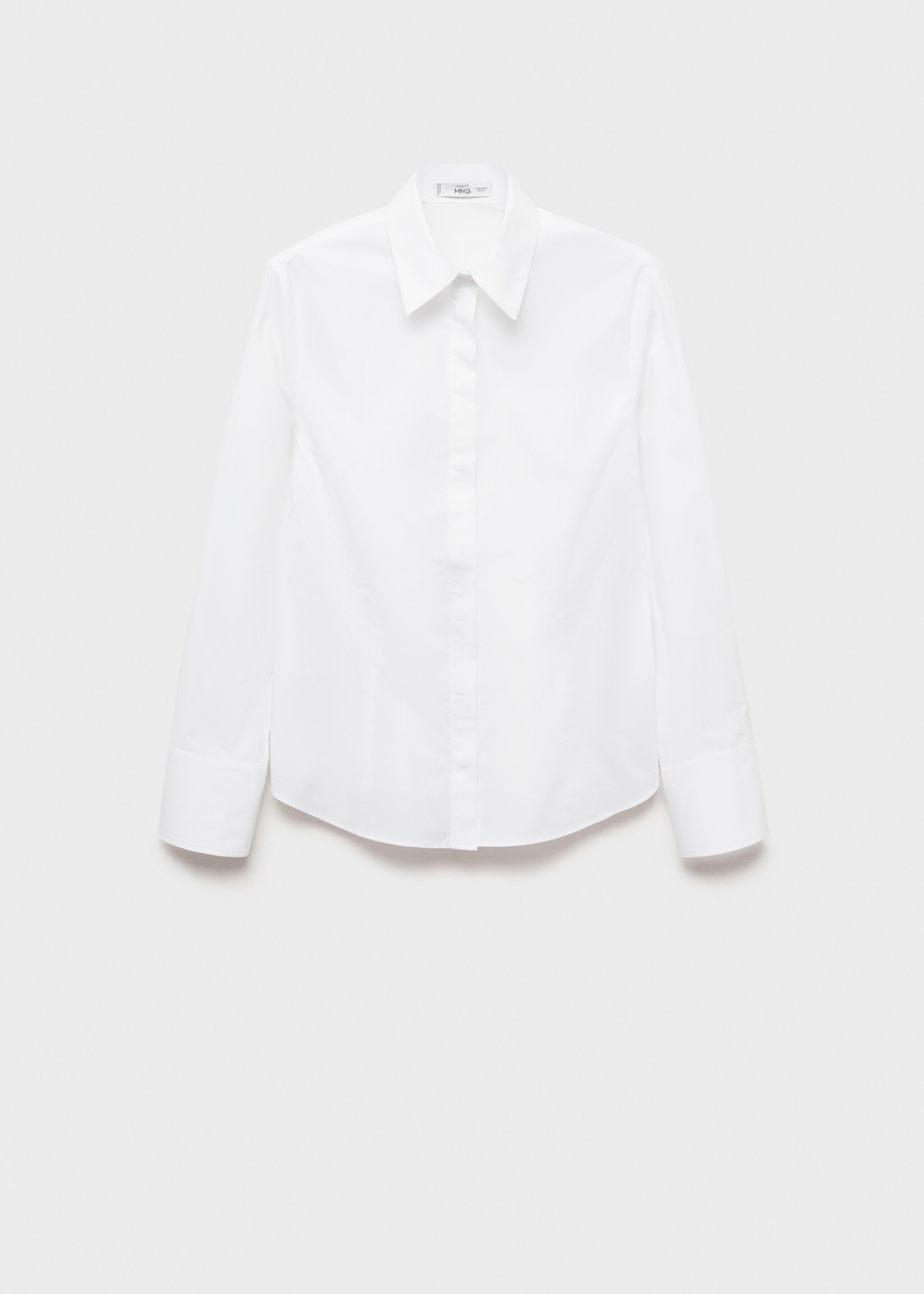 Fitted cotton shirt - Article without model, White. Ref: 87010350-00.