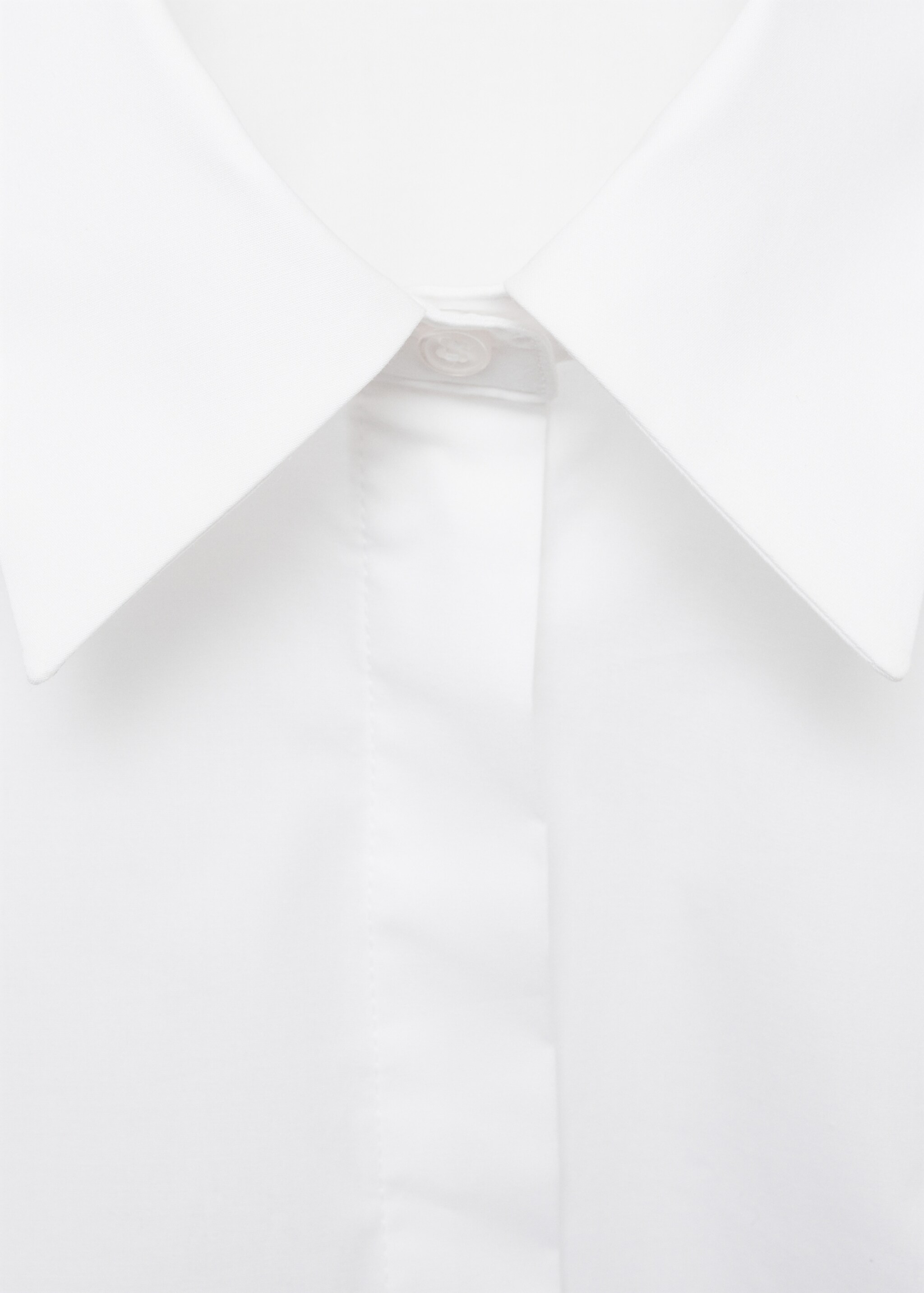 Fitted cotton shirt - Details of the article 8, White. Ref: 87010350-00.