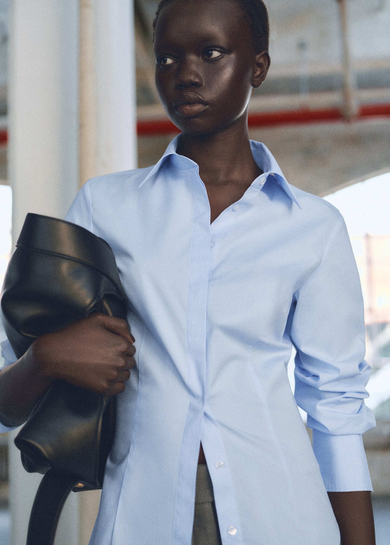 Getailleerde katoenen blouse - Middenvlak