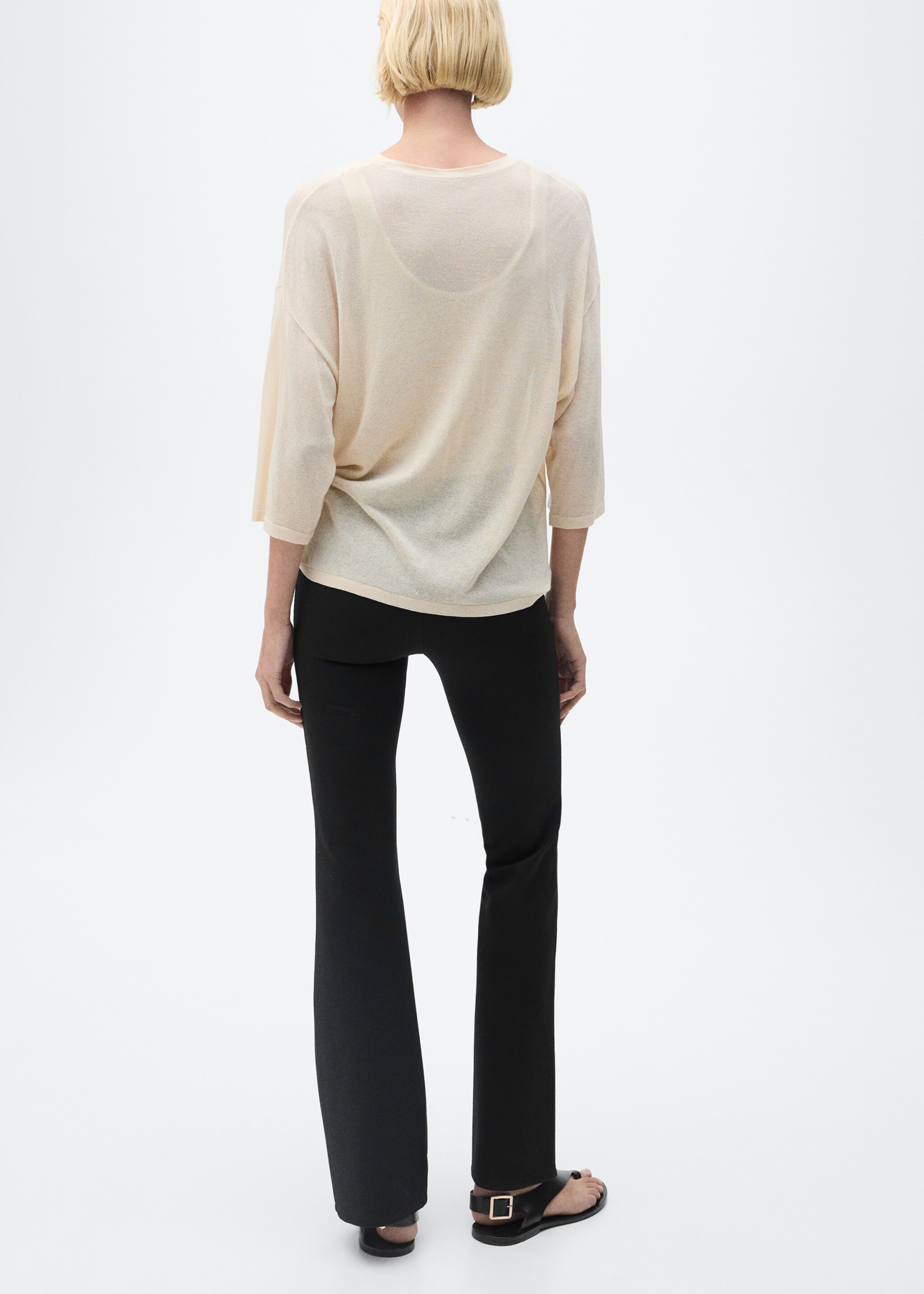 Flared leggings - Reverse of the article, Black. Ref: 87010354-00.