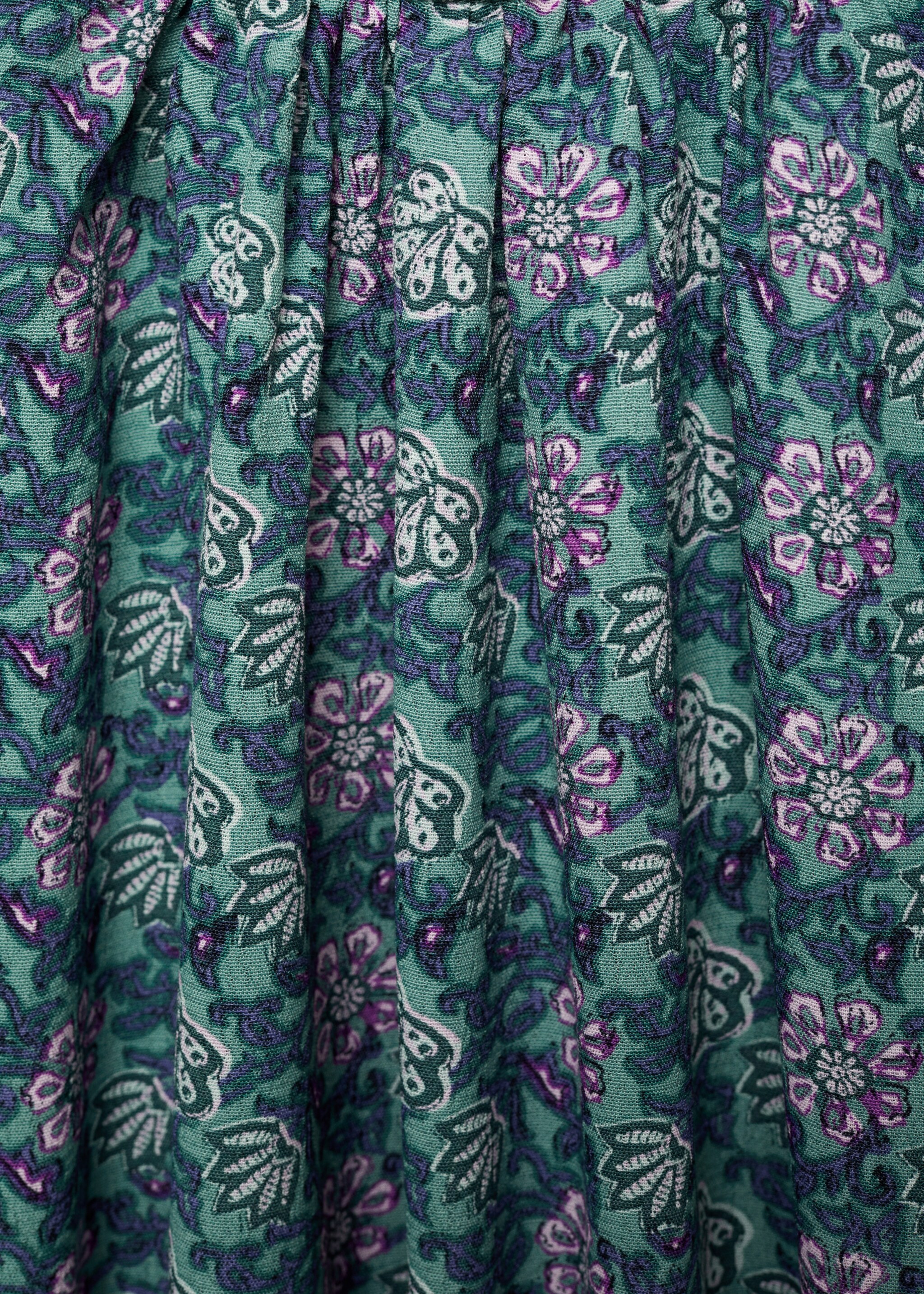 Floral print blouse - Details of the article 0, Mint Green. Ref: 87010378-00.
