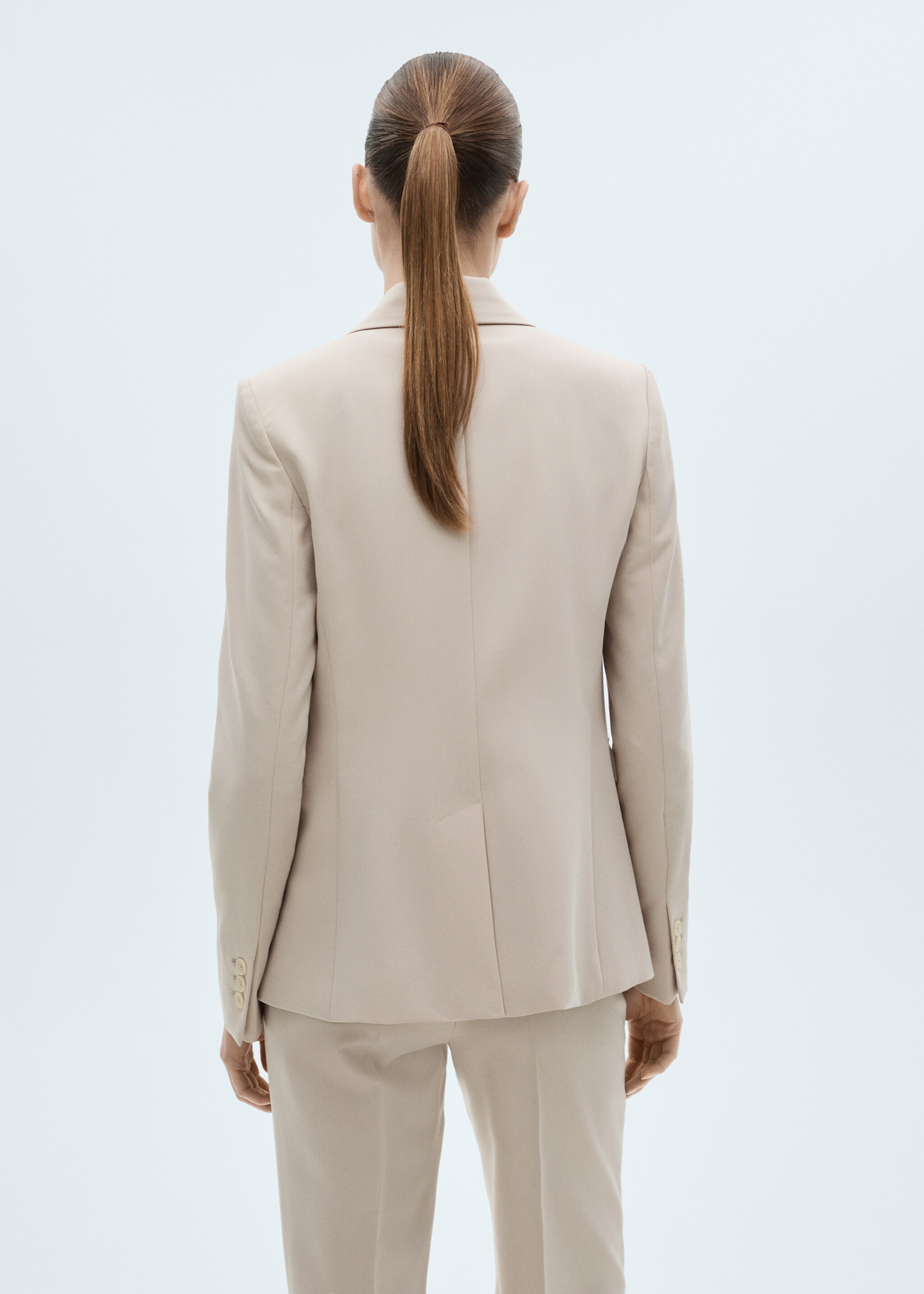 Fitted suit blazer - Reverse of the article, Light/Pastel Grey. Ref: 87010379-00.