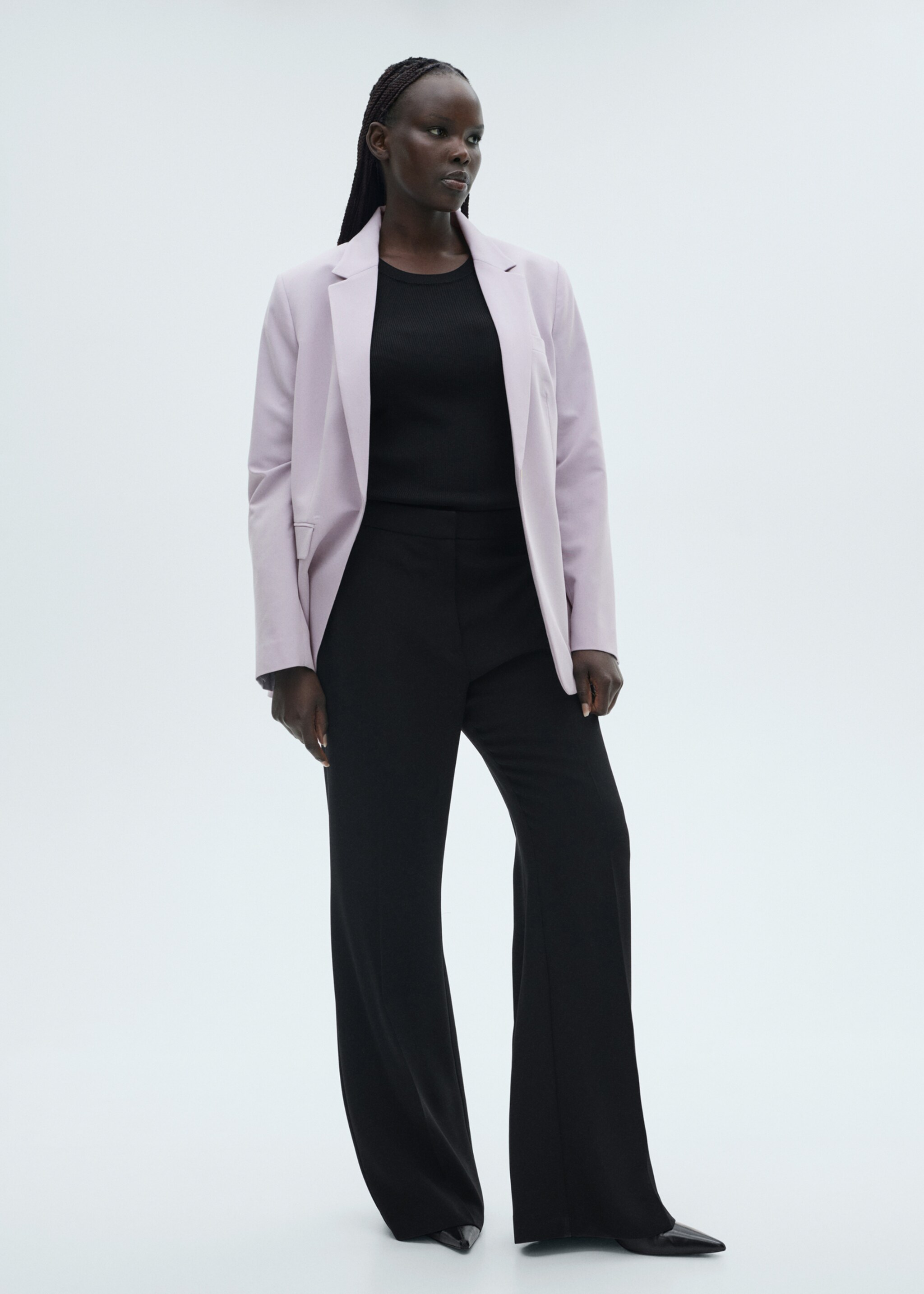 Fitted suit blazer - Details of the article 3, Light/Pastel Purple. Ref: 87010379-00.