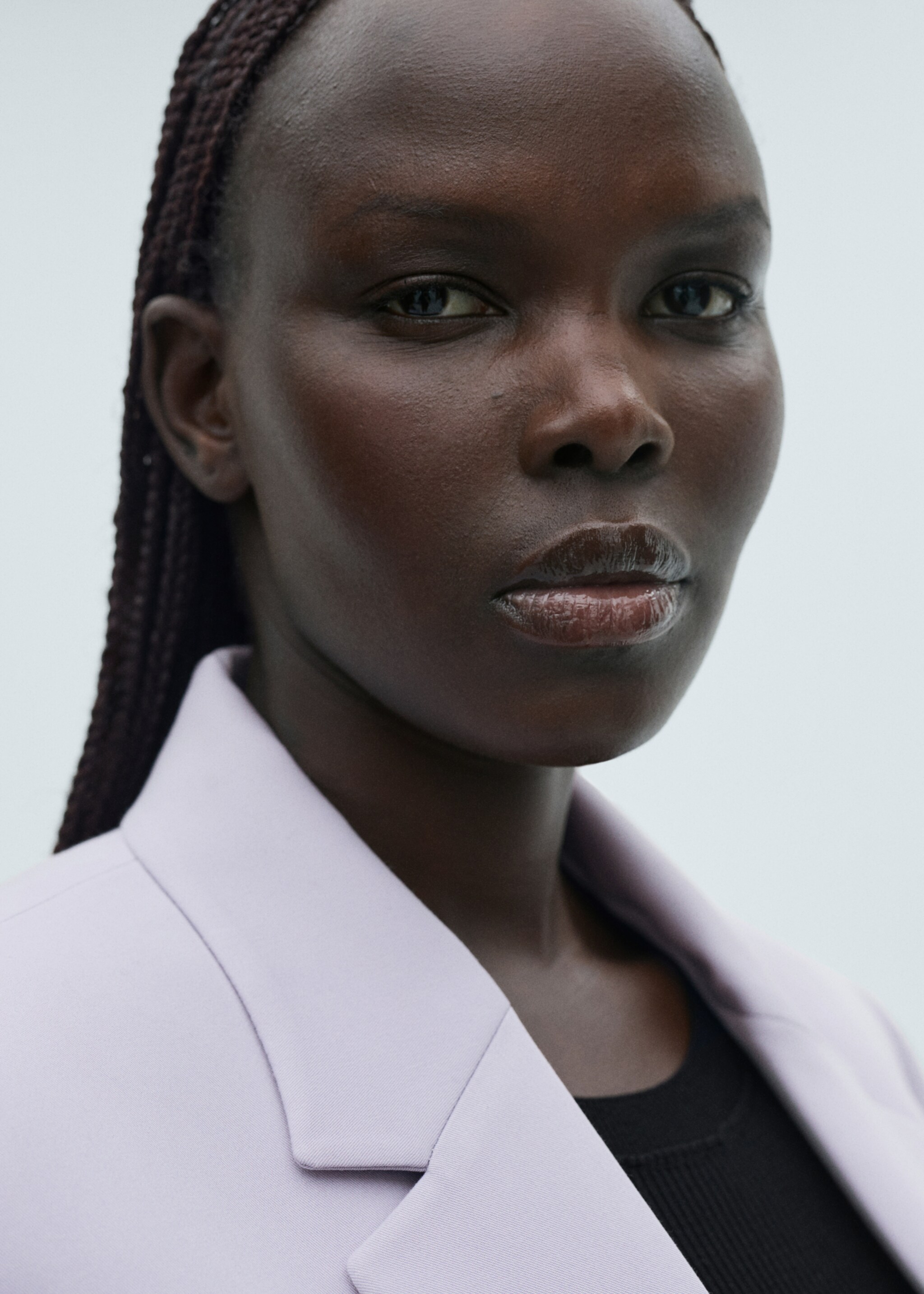 Fitted suit blazer - Details of the article 4, Light/Pastel Purple. Ref: 87010379-00.