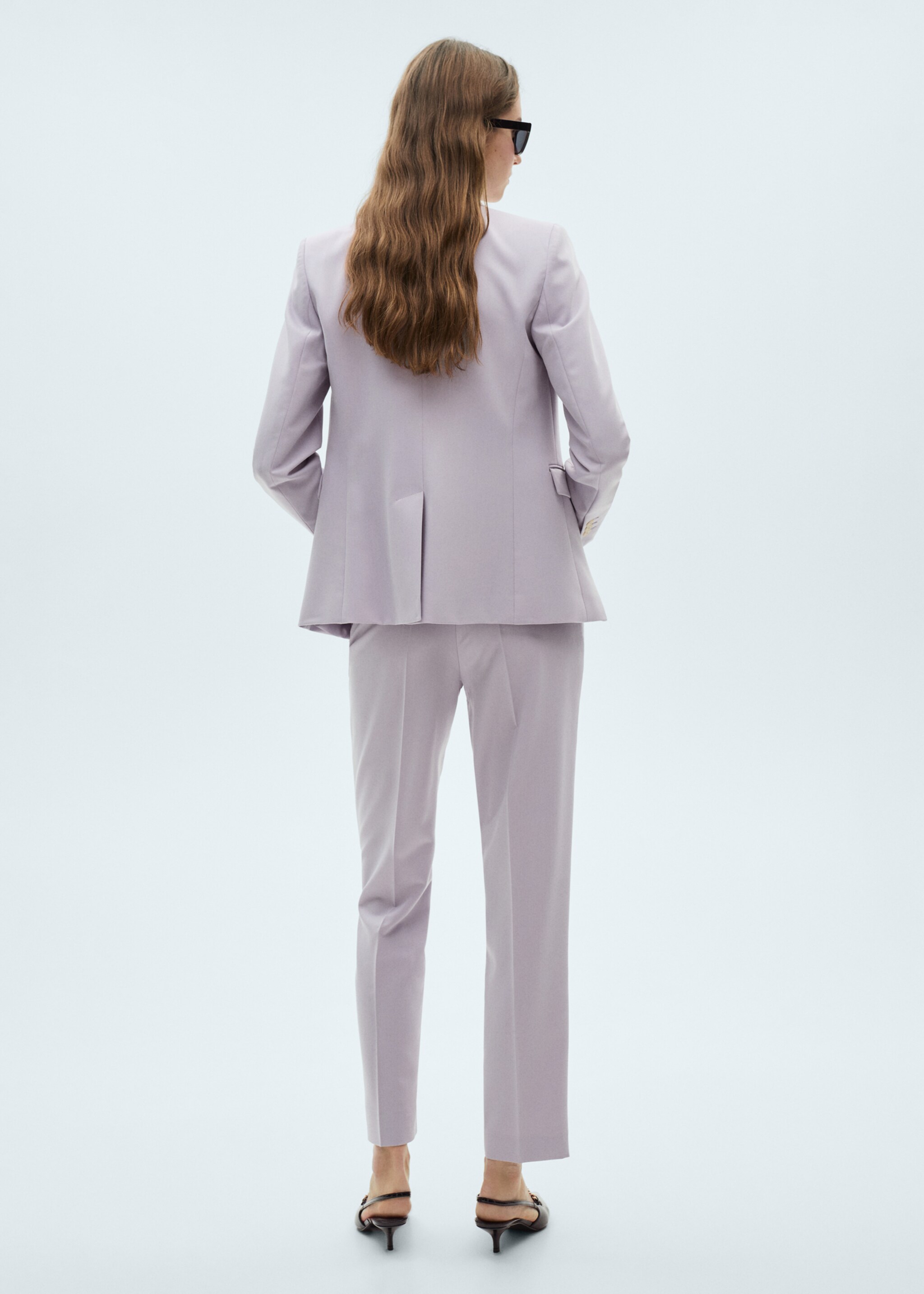 Fitted suit blazer - Reverse of the article, Light/Pastel Purple. Ref: 87010379-00.