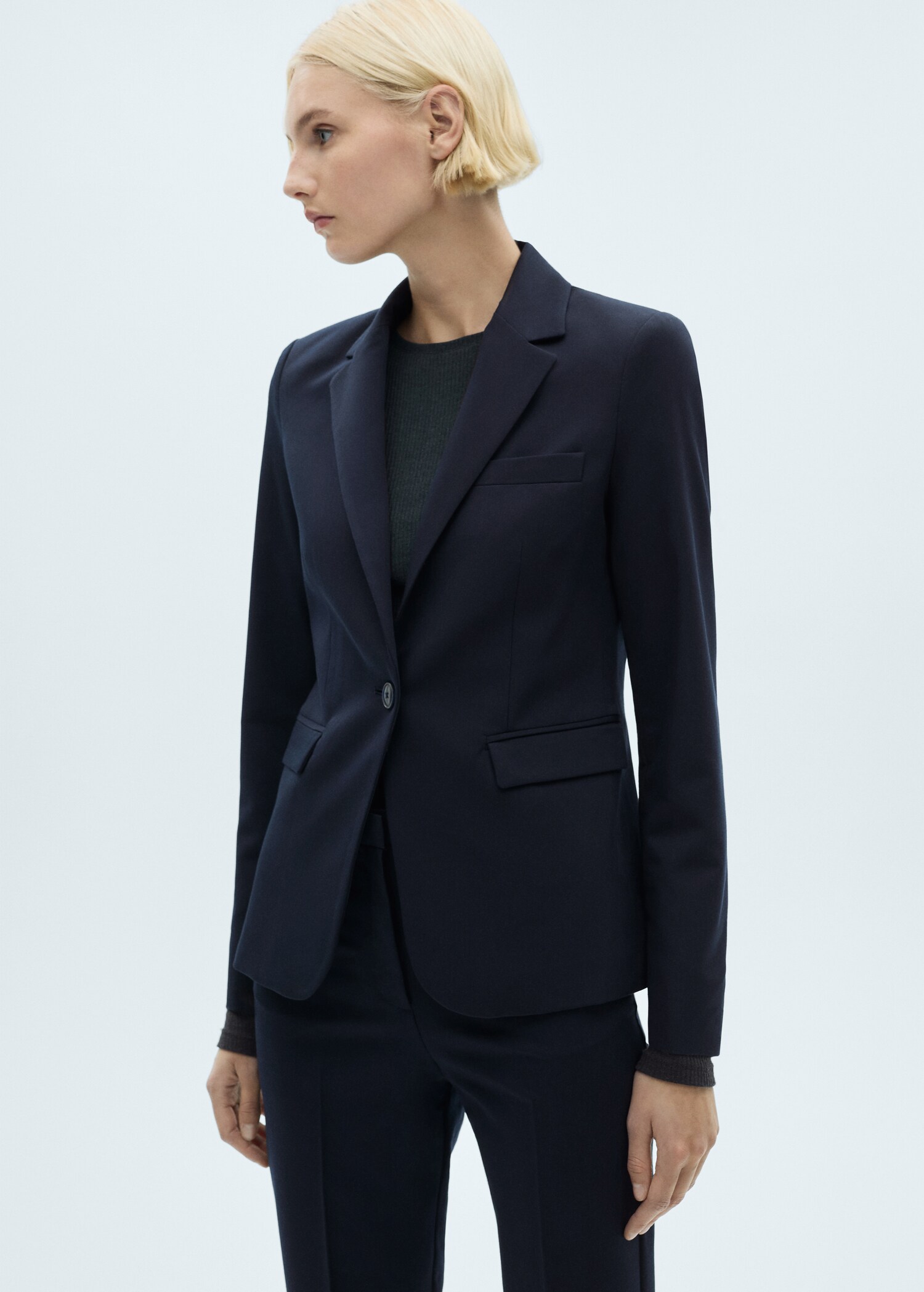 Fitted suit blazer - Medium plane