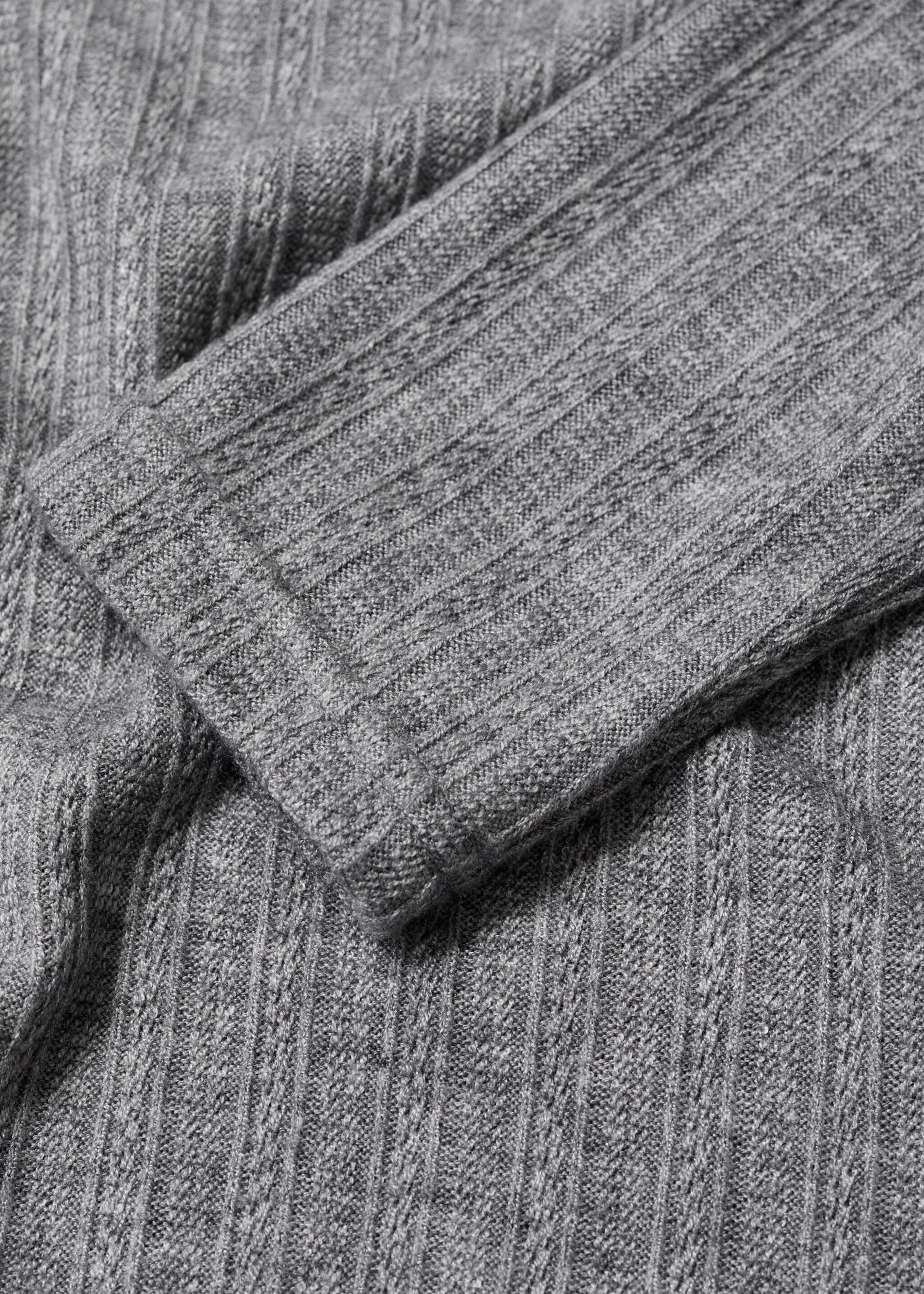 Long-sleeved pointelle t-shirt - Details of the article 0, Medium Heather Grey. Ref: 87010433-00.