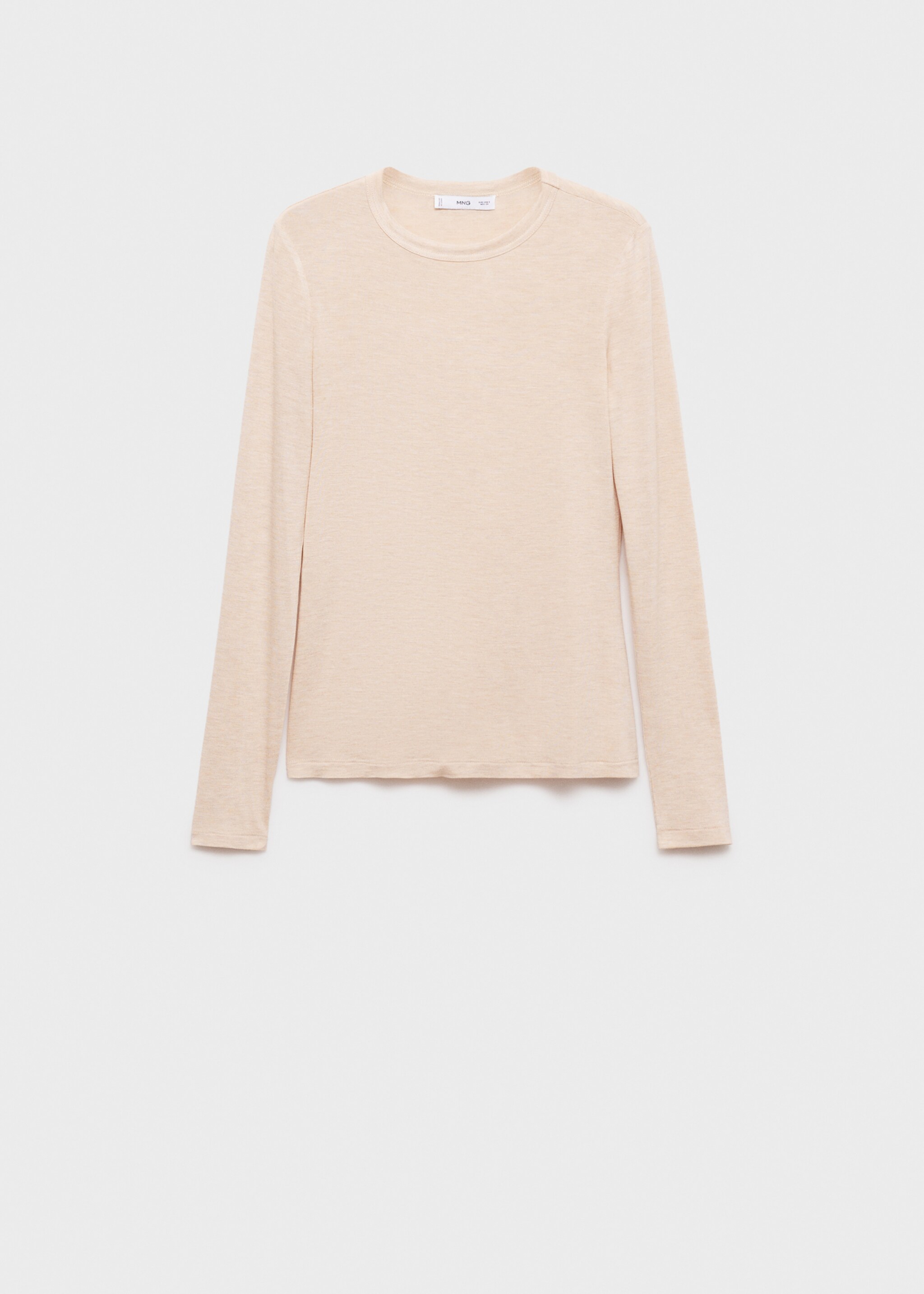 T-shirt ajusté manches longues - Article sans modèle, Sable. Ref: 87010438-00.